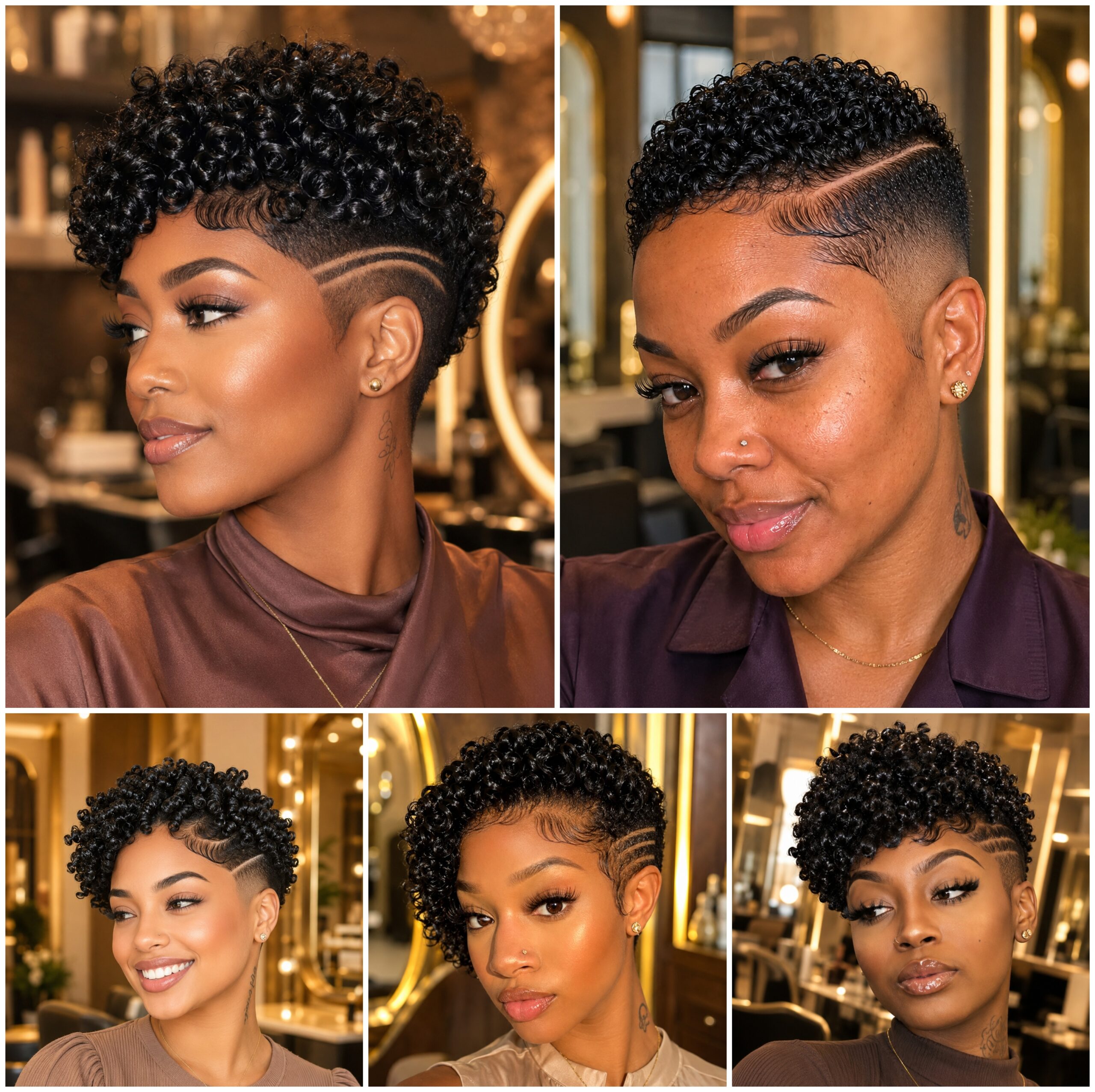 Curly Taper Fades with Sleek Wave Edges Curly Taper Fades with Sleek Wave Edges