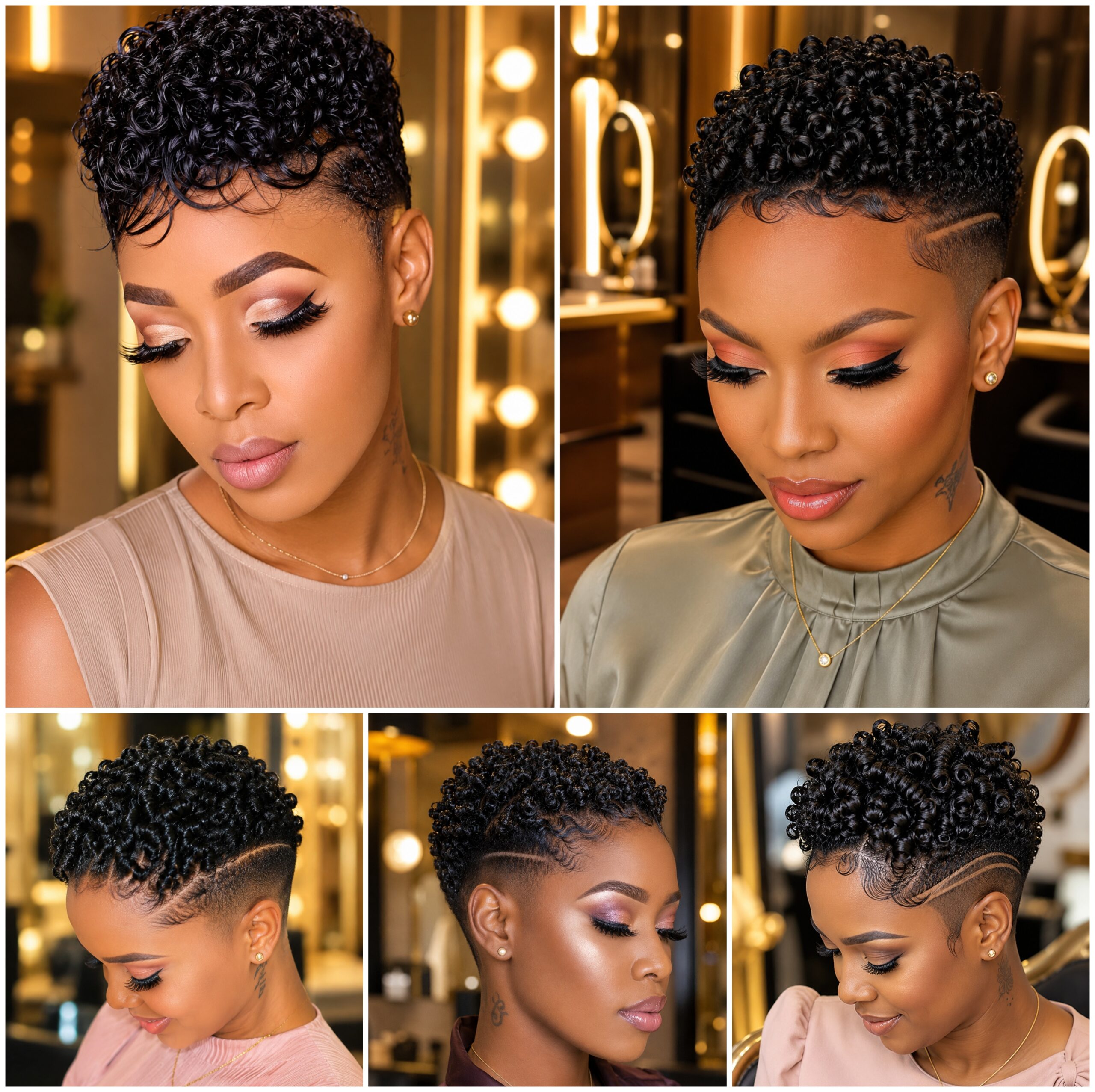 Razor Line Coily Pixie Fades for Women