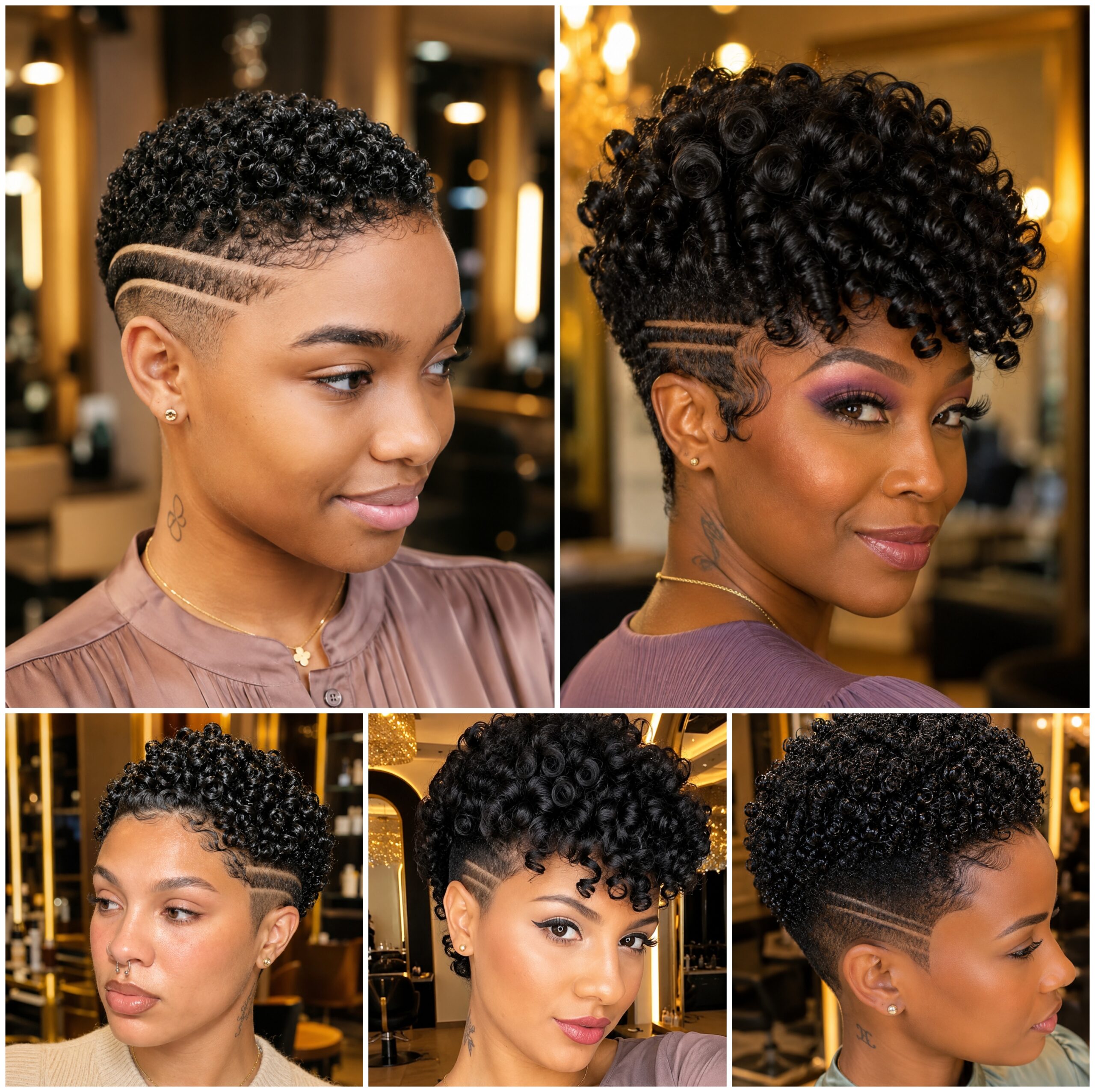 Side-Line Afro Tapers with Glossy Coils Side-Line Afro Tapers with Glossy Coils