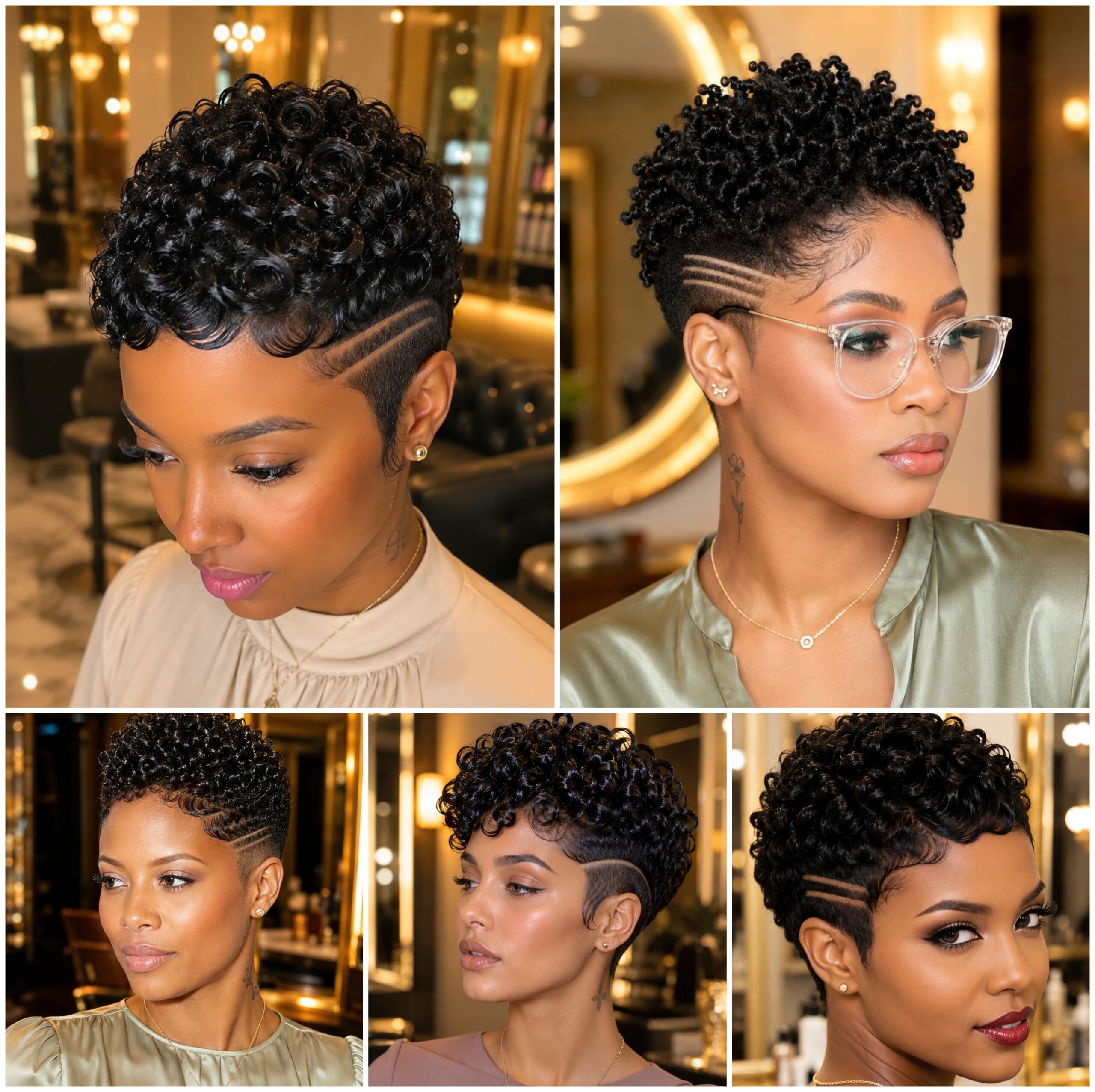 Curly Fade Cuts with Glossy Finger Coils Curly Fade Cuts with Glossy Finger Coils