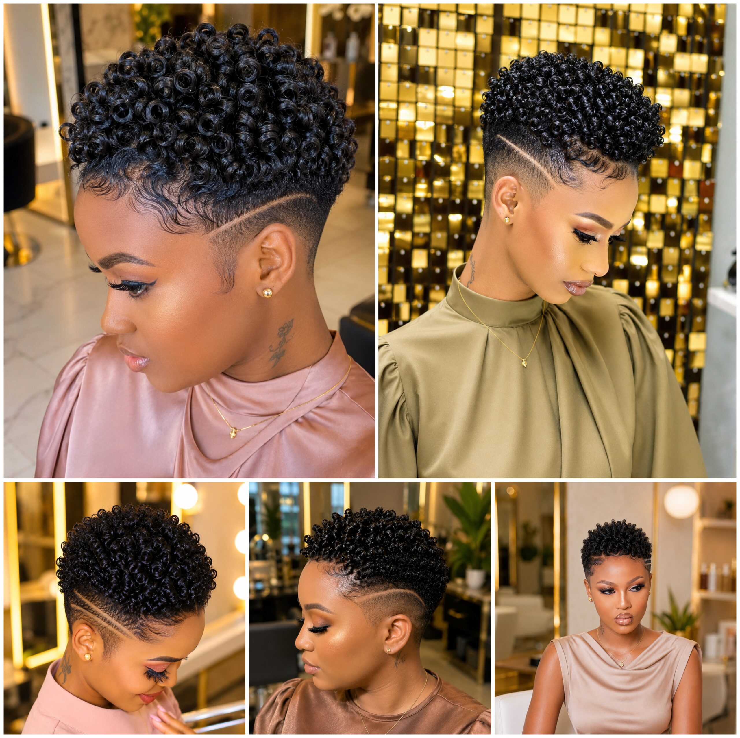 Curly Fade Coils with Razor Side Detail