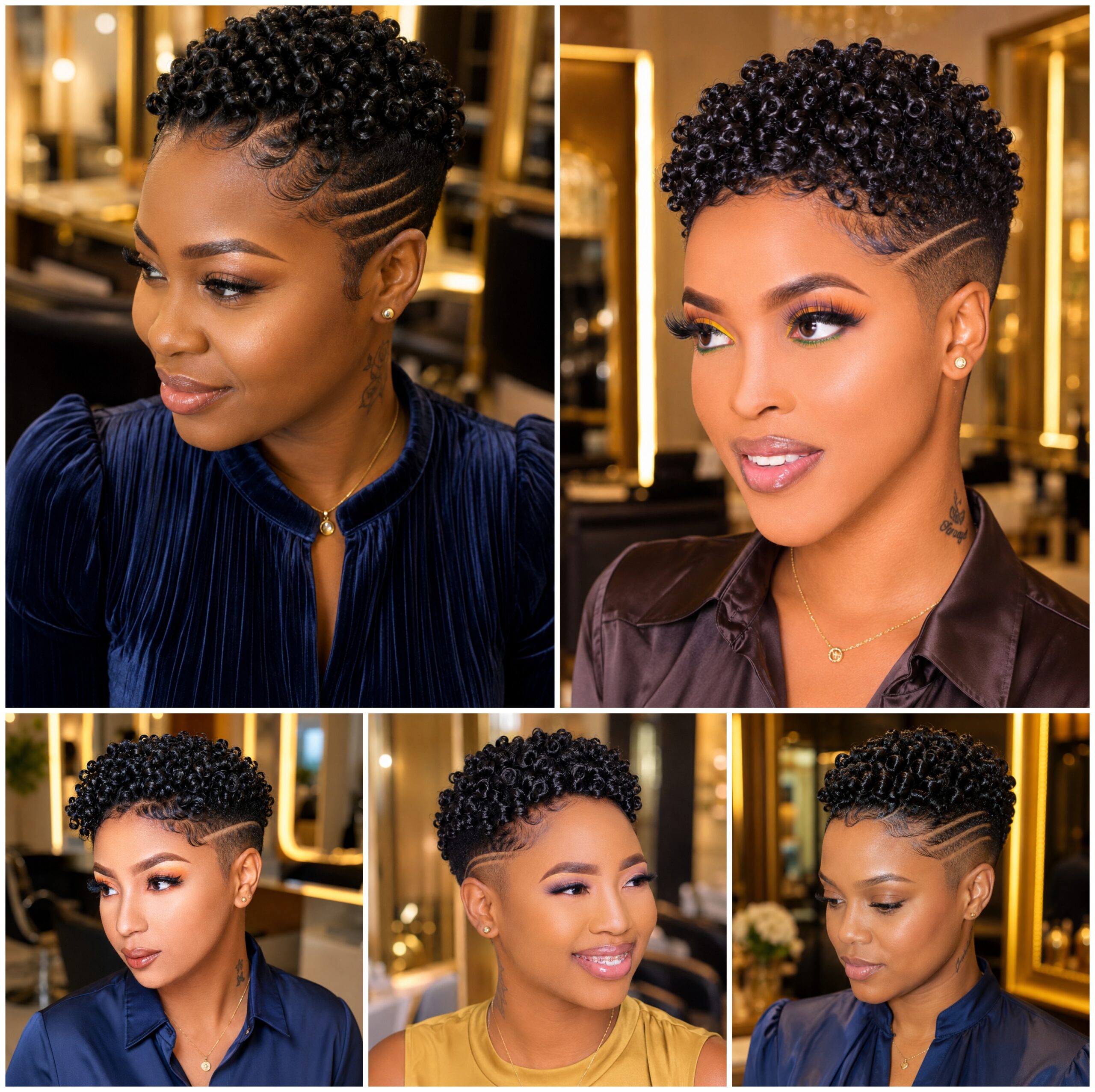 Jet Black Coily Tapers with Razor Lines