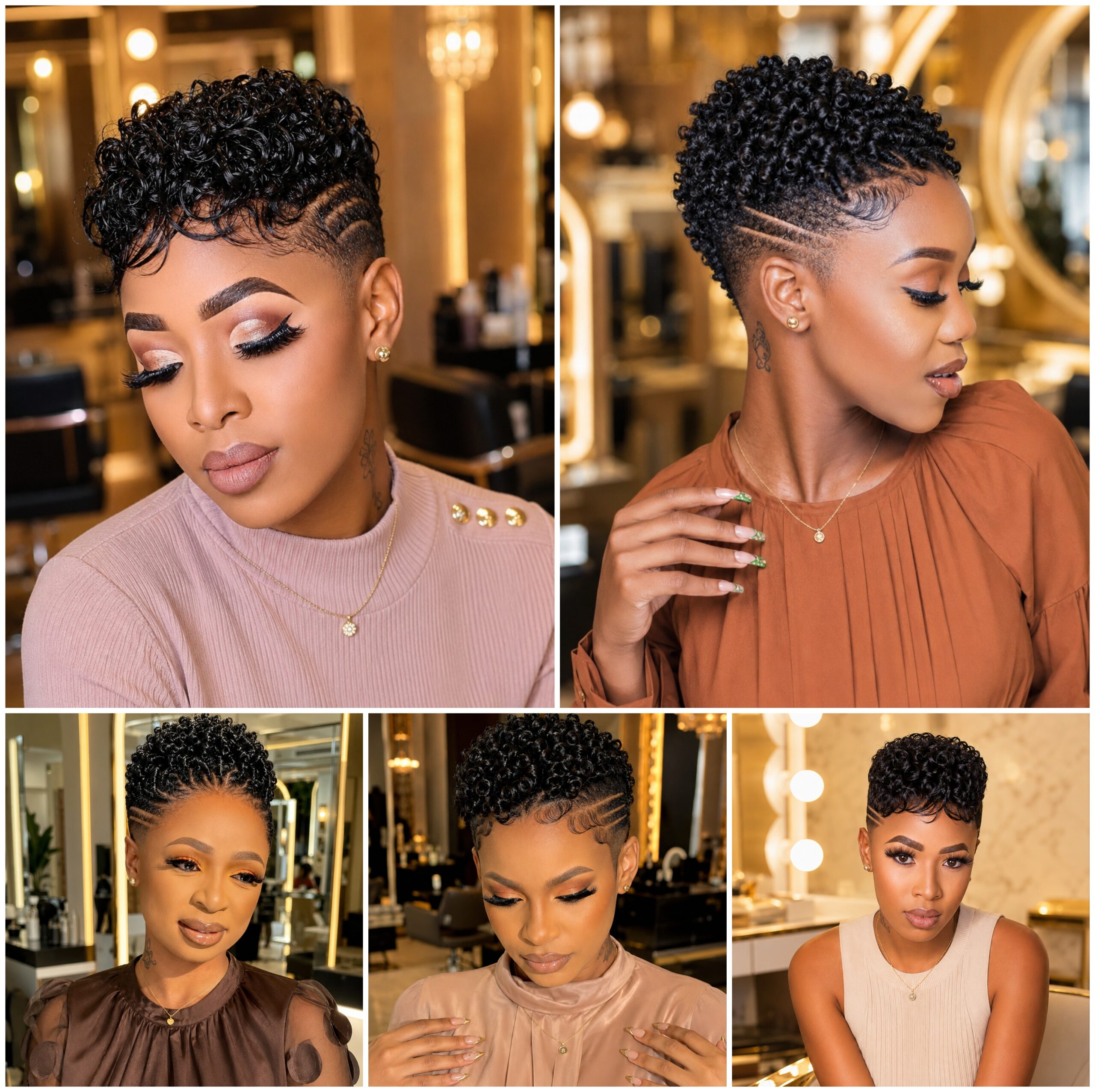 Jet Black Curl Tapers with Side Line Detail