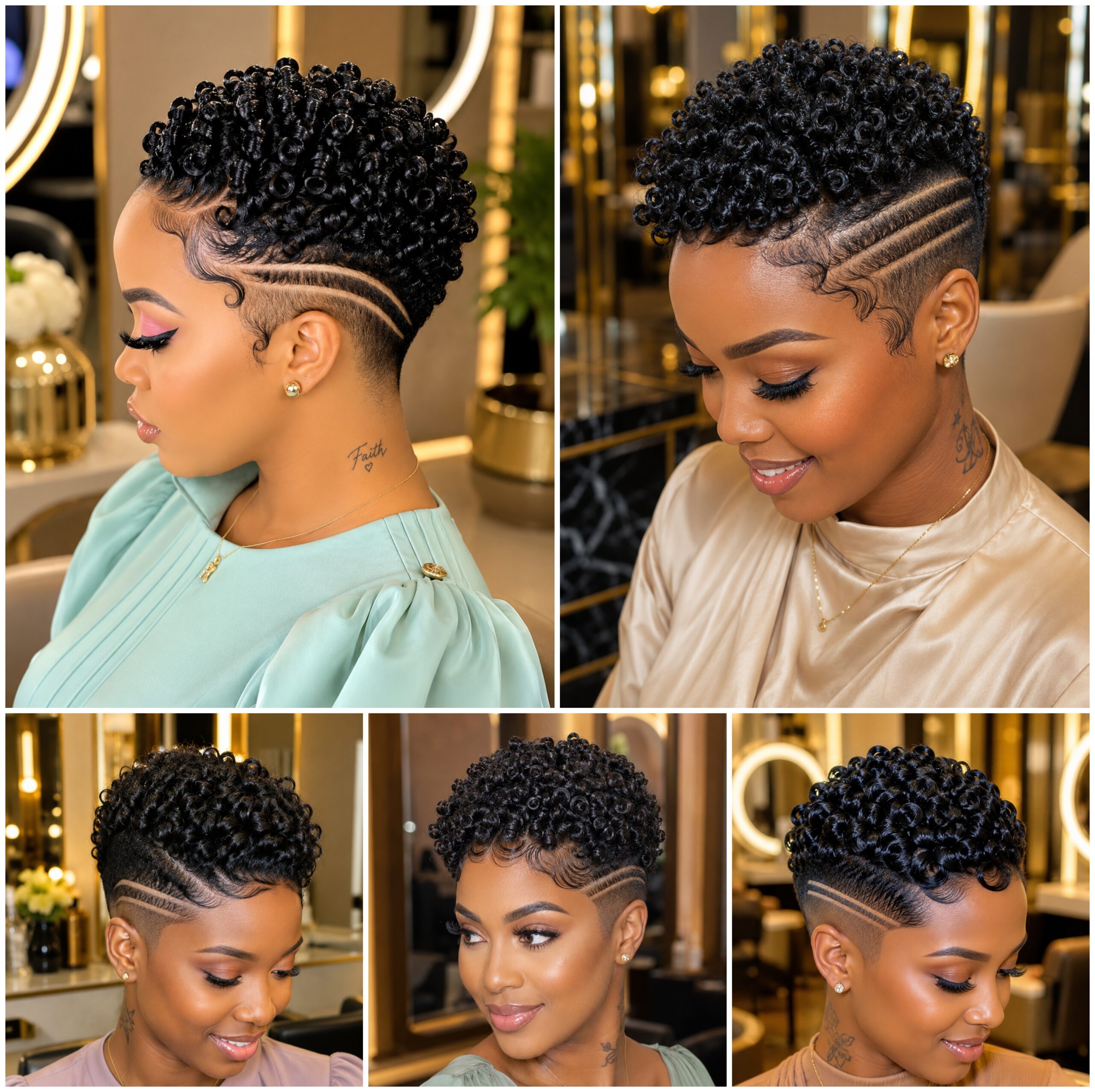 Low Fade Finger Coils with Side Part Detail Low Fade Finger Coils with Side Part Detail