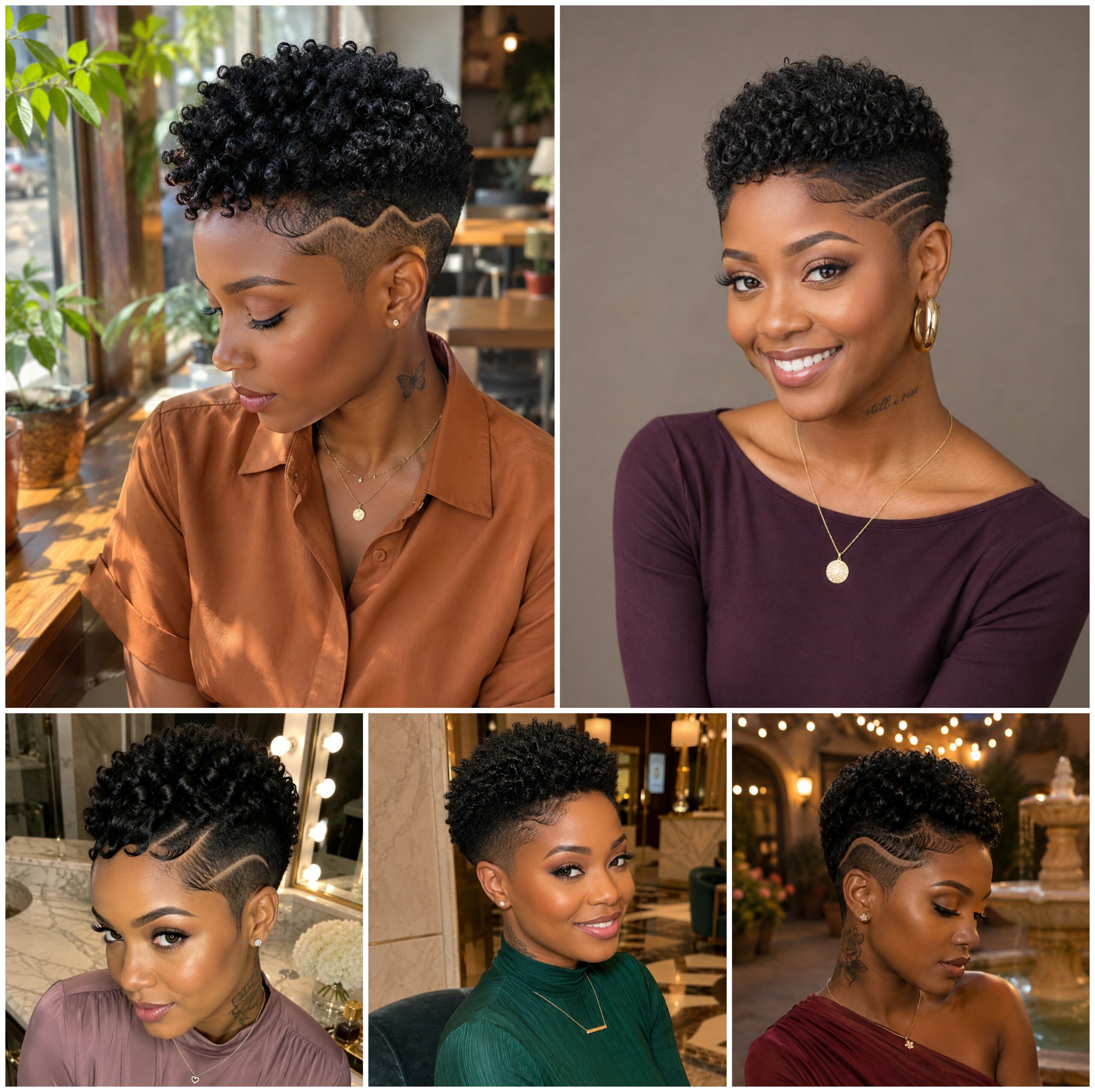 Finger Coil Afro Fades with Sleek Edges Finger Coil Afro Fades with Sleek Edges