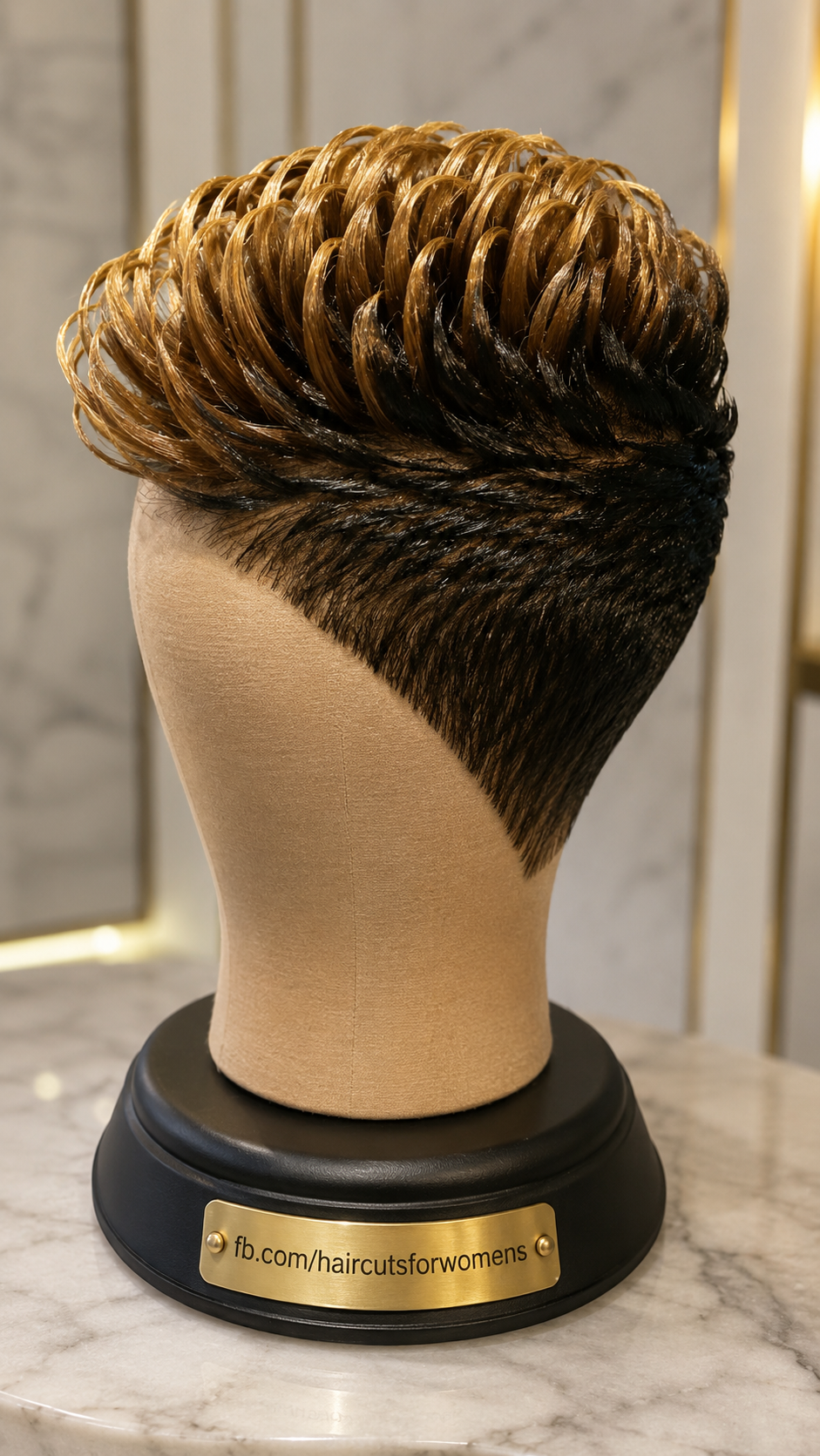 Honey Blonde Barrel Curl Pixie Wig With A Black Tapered Nape — Why The Back Is The Half Nobody Photographs #haircutsforwomens Honey Blonde Barrel Curl Pixie Wig With A Black Tapered Nape — Why The Back Is The Half Nobody Photographs #haircutsforwomens