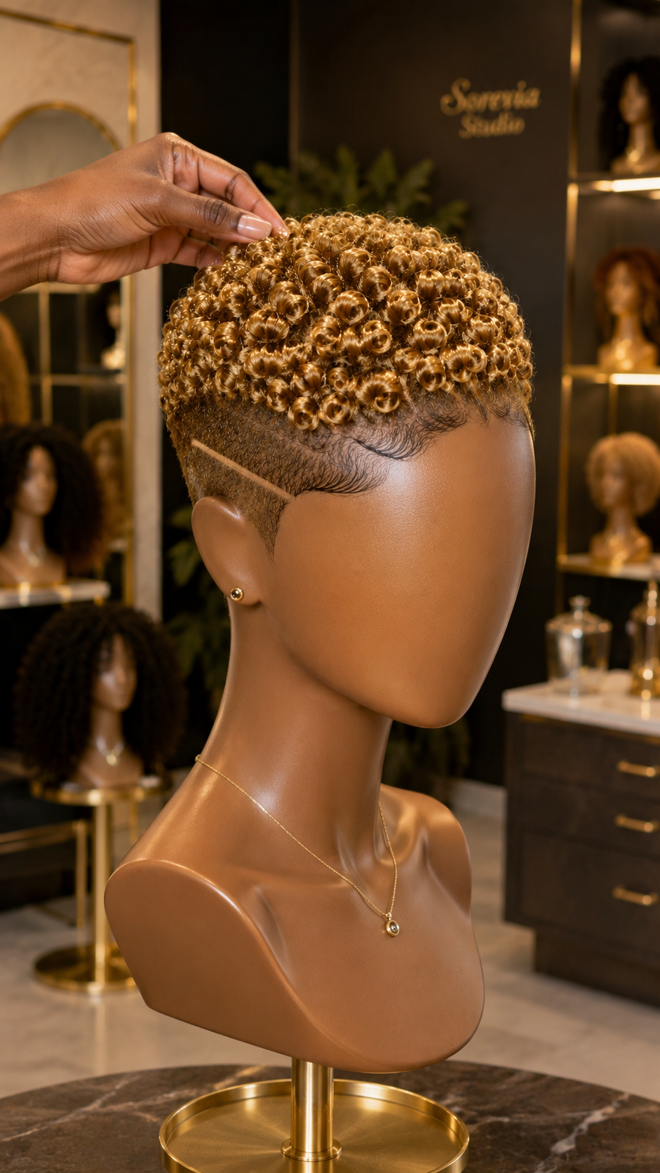 Honey Blonde Coily Pixie With A Single Clean Line — And Where To Buy It 💛✨ #StayGlamHairstyleh Honey Blonde Coily Pixie With A Single Clean Line — And Where To Buy It 💛✨ #StayGlamHairstyleh