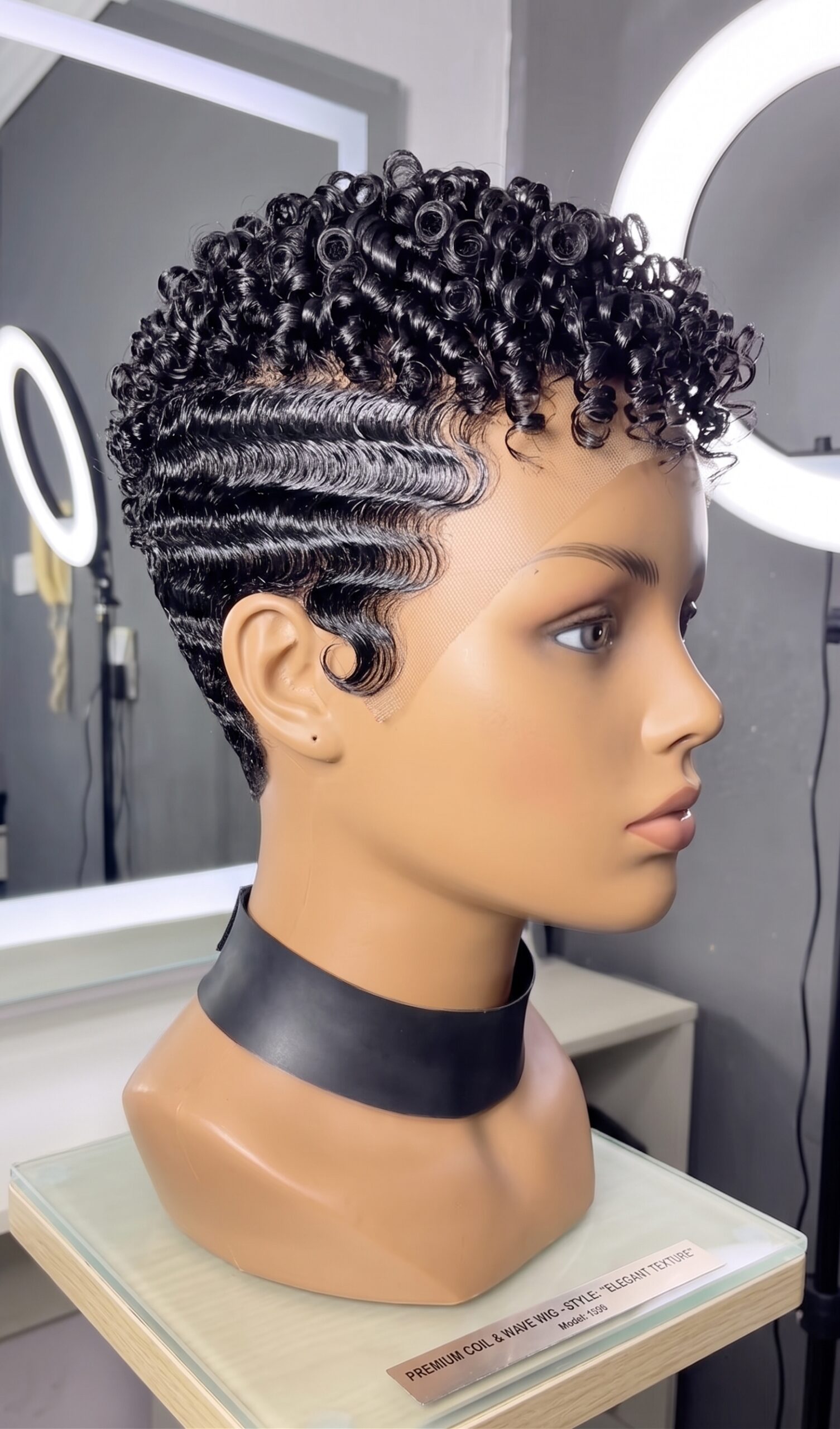 Finger Waves Collapse Before The Coils Do On A Two-Texture Pixie Wig #NailartIdeasSC