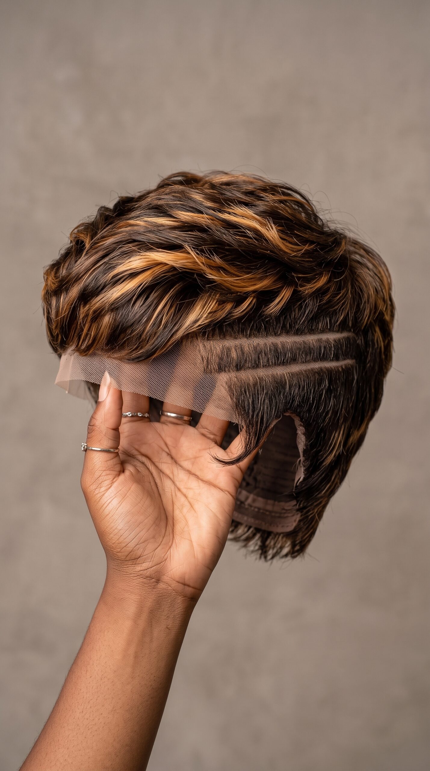 The Rows Under The Lace Mean This Highlighted Pixie Wig Is Wefted #StylistStudioMSC The Rows Under The Lace Mean This Highlighted Pixie Wig Is Wefted #StylistStudioMSC