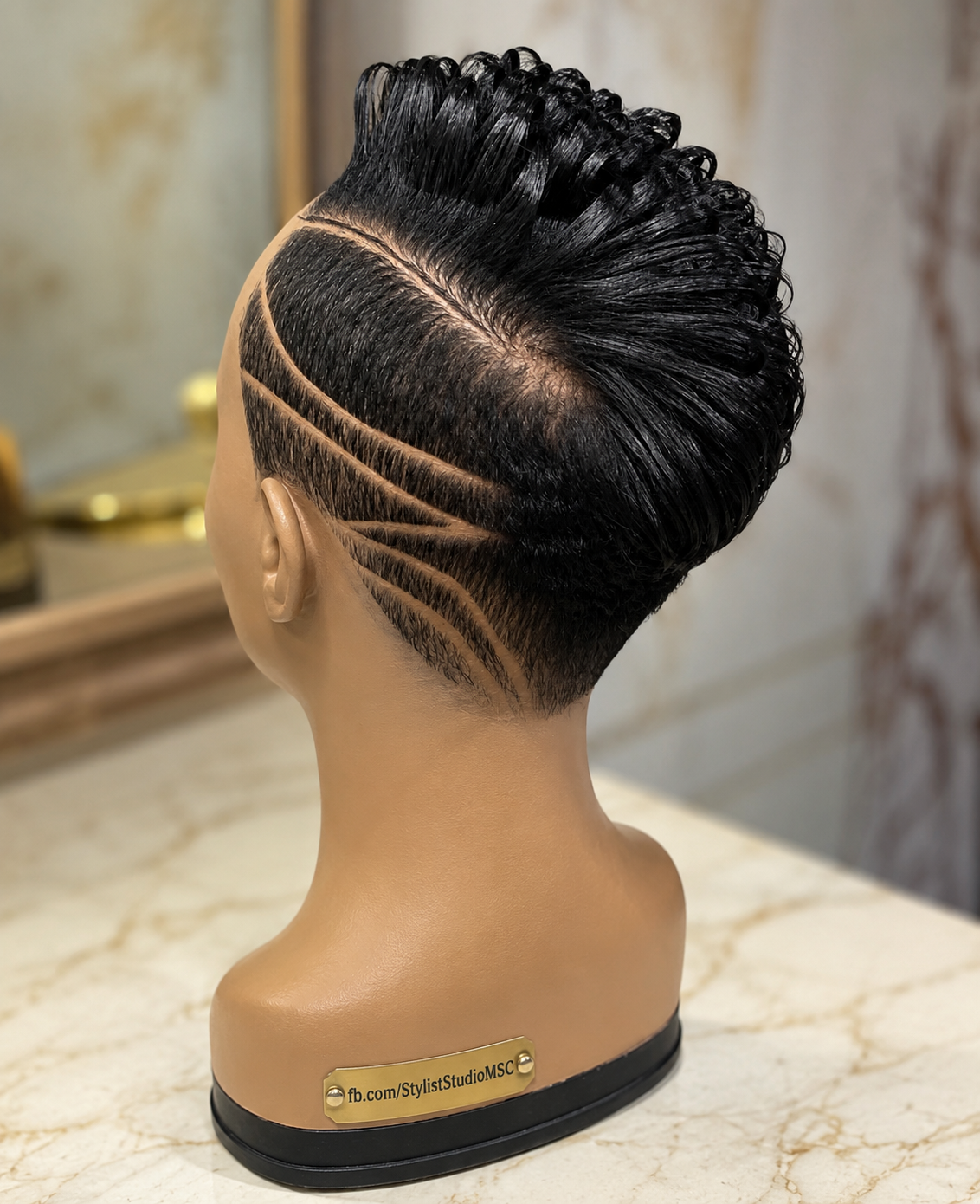 Sculpted Wave Patterns In A Curly Pixie’s Nape Are An Underrated Mark Of Maker Skill #StylistStudioMSC Sculpted Wave Patterns In A Curly Pixie’s Nape Are An Underrated Mark Of Maker Skill #StylistStudioMSC