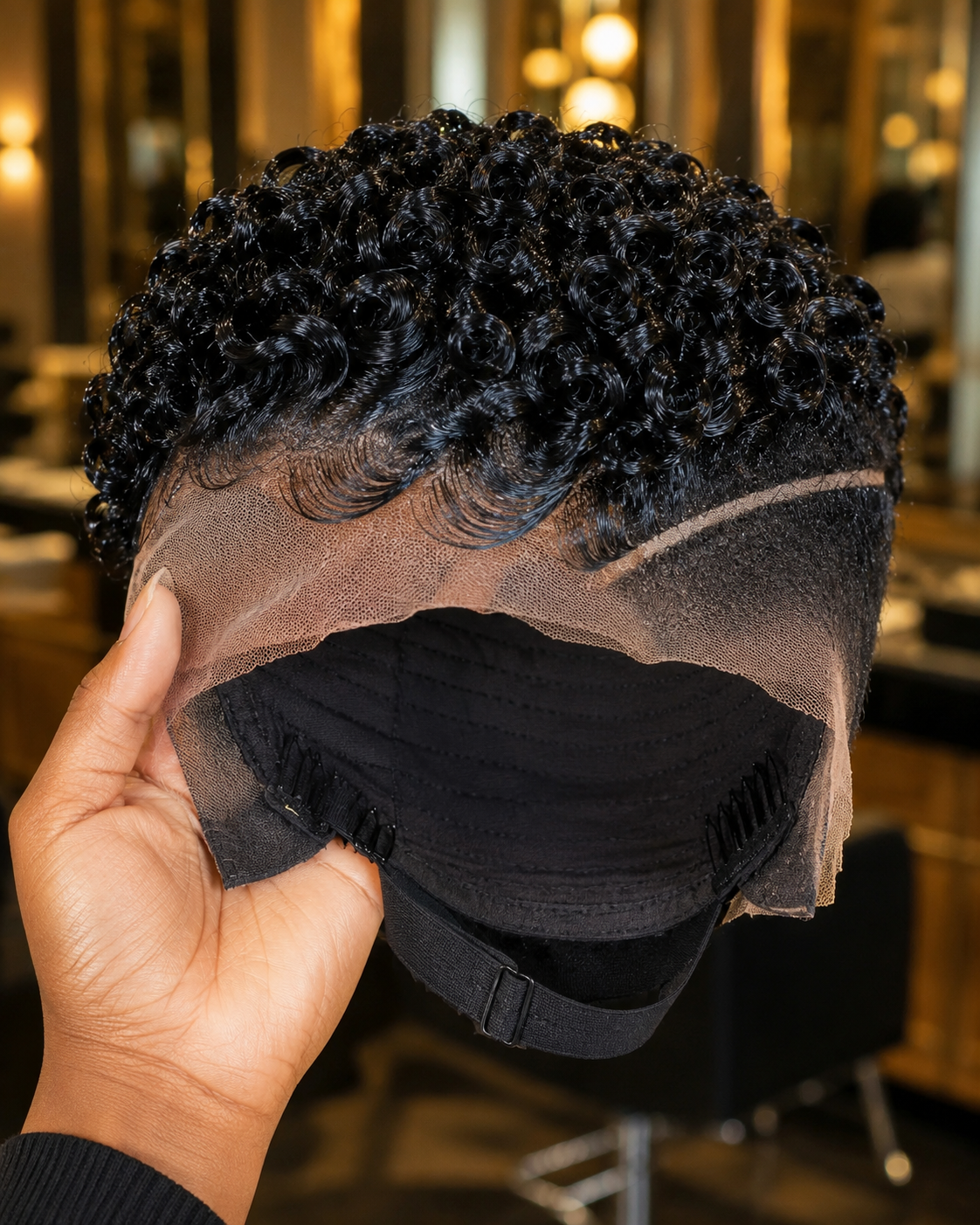 Polished Finger Coils Above S-Wave Edges — Inside A Curved-Line Glueless Pixie #hairstyleandfashionSC Polished Finger Coils Above S-Wave Edges — Inside A Curved-Line Glueless Pixie #hairstyleandfashionSC