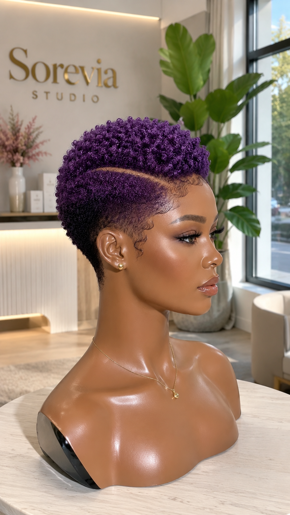 Purple Ombre Curly Pixie Wig Blends Deep Violet Into Rich Black 💜H✨ #StylistStudioMSC