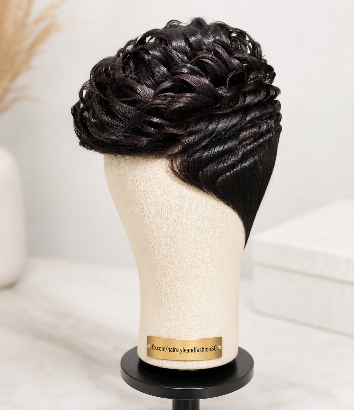 Black Voluminous Curl Pixie Wig With A Swept Wave Nape — The Styled State You See Is Not The State It Arrives In #hairstyleandfashionSC Black Voluminous Curl Pixie Wig With A Swept Wave Nape — The Styled State You See Is Not The State It Arrives In #hairstyleandfashionSC