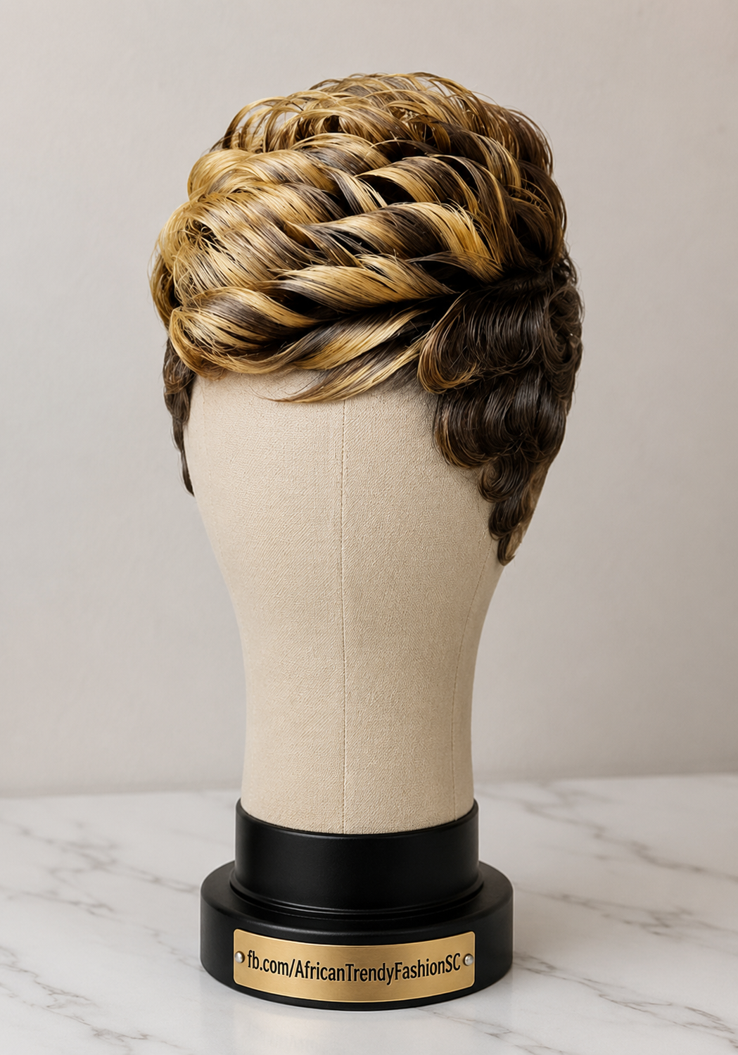 Blonde Wave Pixie Wig With A Dark Tapered Side — Every Wave Has To Flow The Same Way Or The Back Falls Apart #AfricanTrendyFashionSC Blonde Wave Pixie Wig With A Dark Tapered Side — Every Wave Has To Flow The Same Way Or The Back Falls Apart #AfricanTrendyFashionSC
