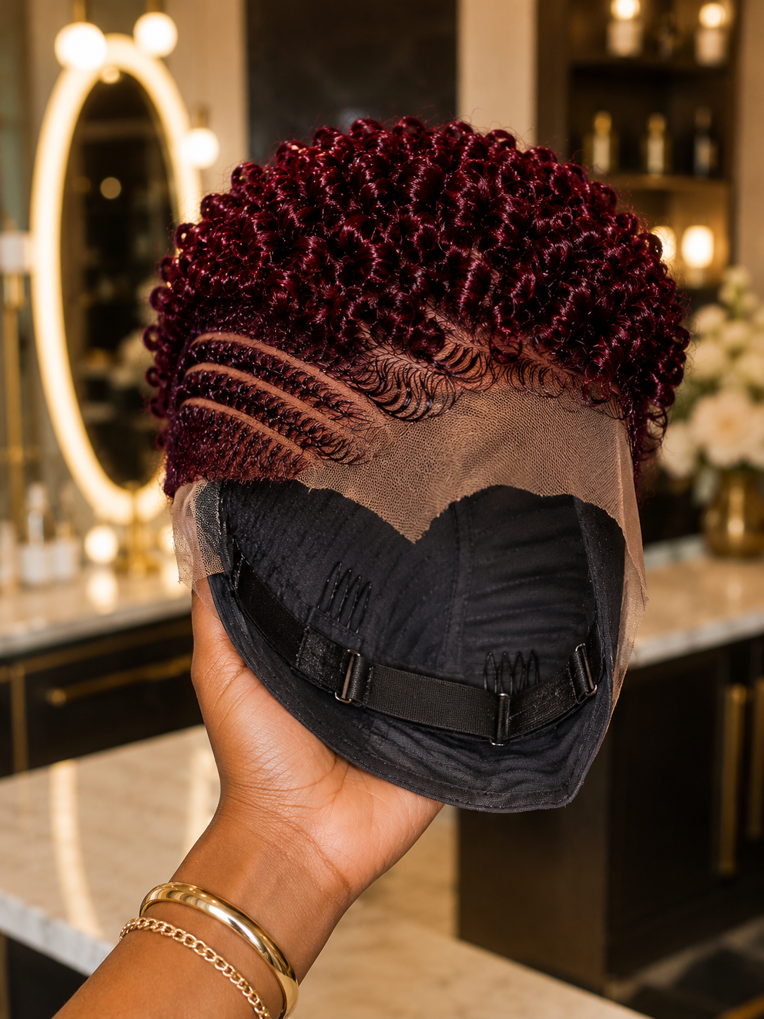 Where To Buy This Deep Burgundy Curly Pixie Wig With Custom Razor Design 😍✨ #stayglamsc