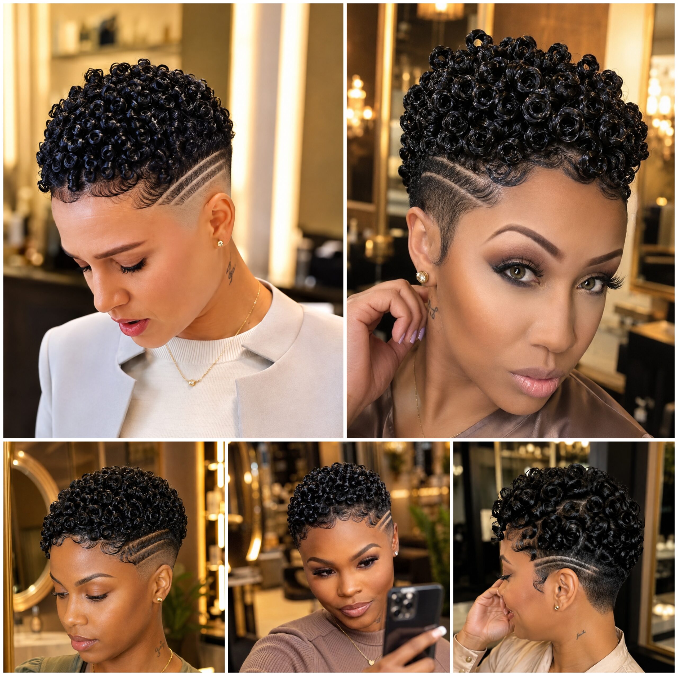 Curly Crown Tapers with Razor-Part Detail Curly Crown Tapers with Razor-Part Detail