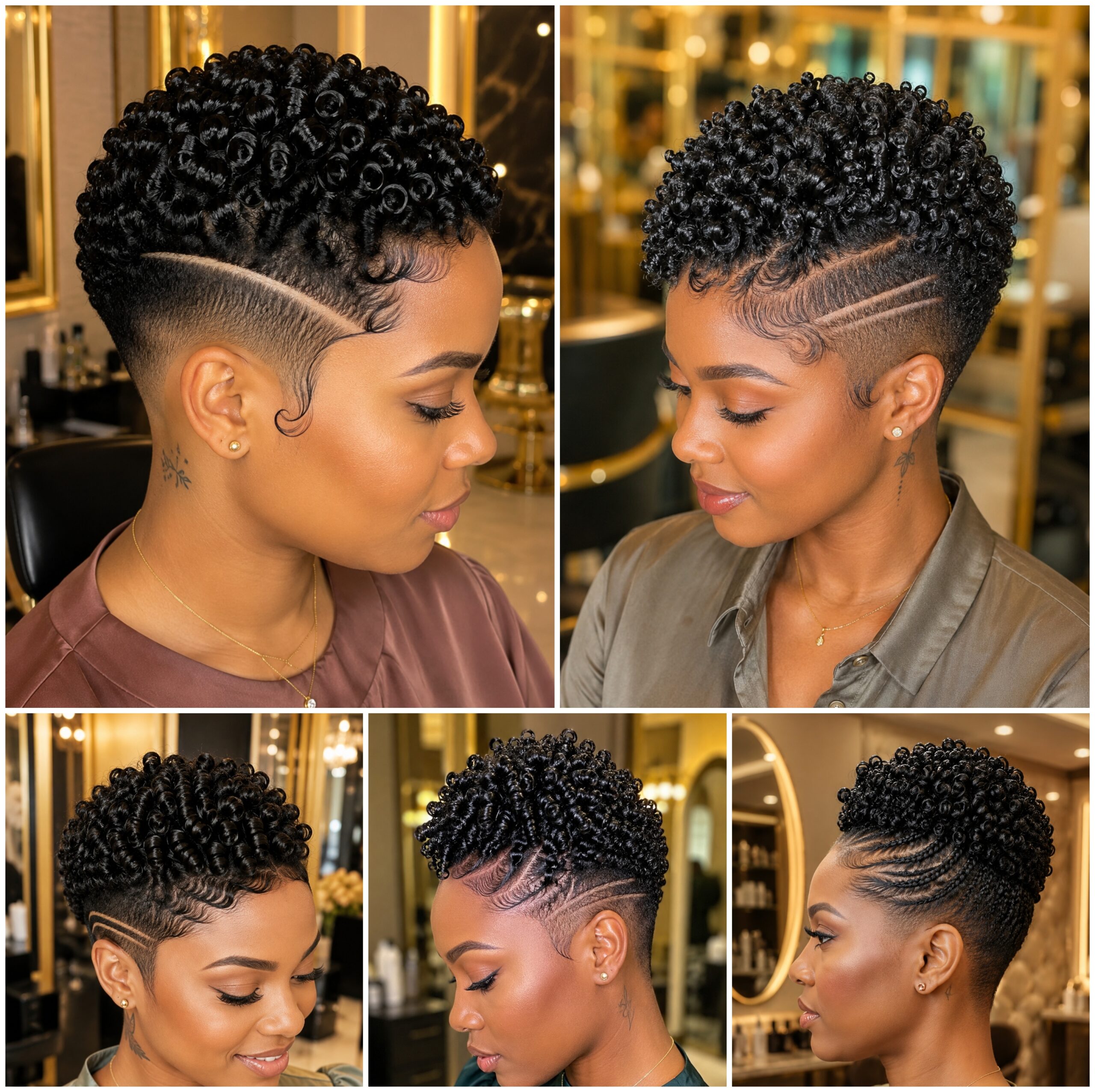 Short Coily Taper Fades with Razor Accents Short Coily Taper Fades with Razor Accents