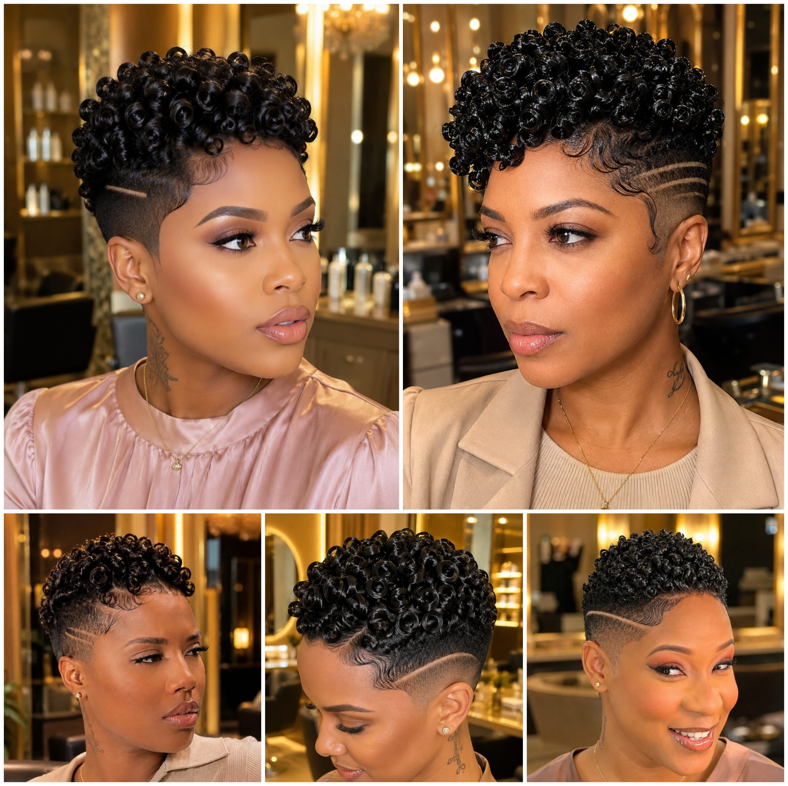 Wave-Edged Afro Tapers with Double Line Detail