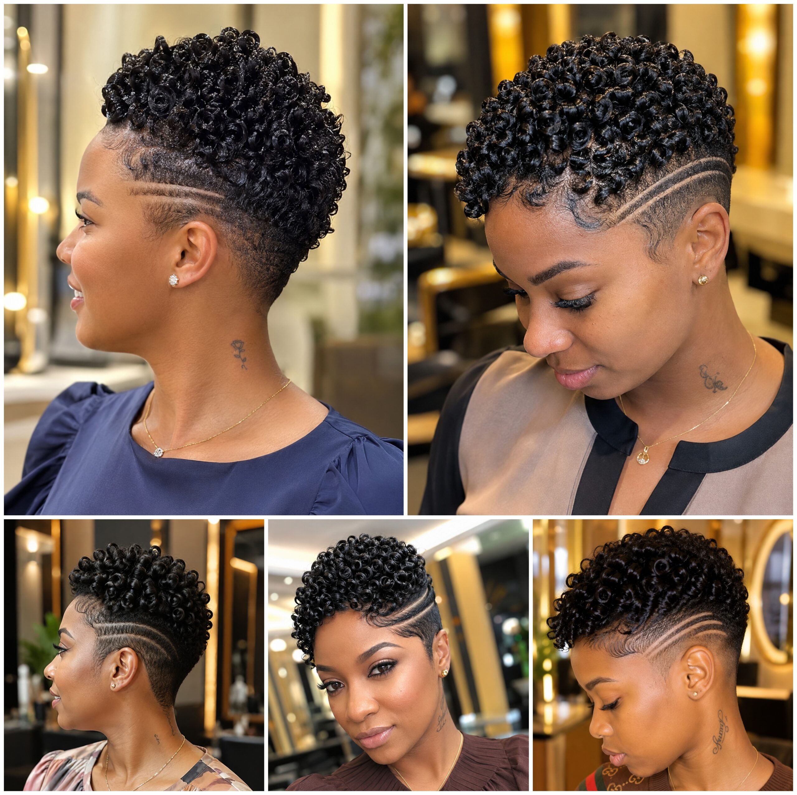 Triple Razor Stripes Beside Glossy Coil Crowns