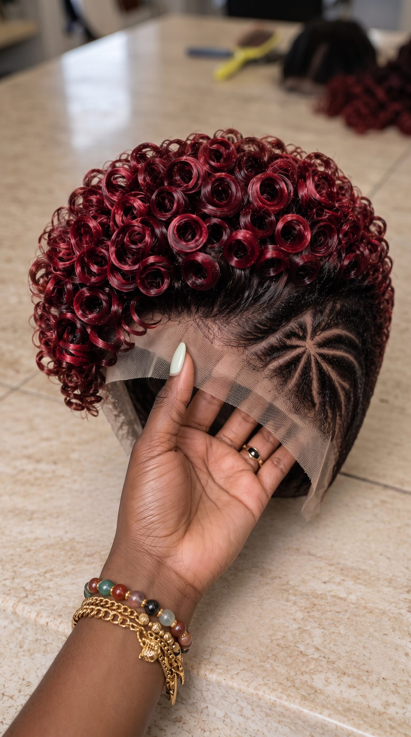 Half Of This Burgundy Pixie Is The Dark Part Under The Coils  #aft