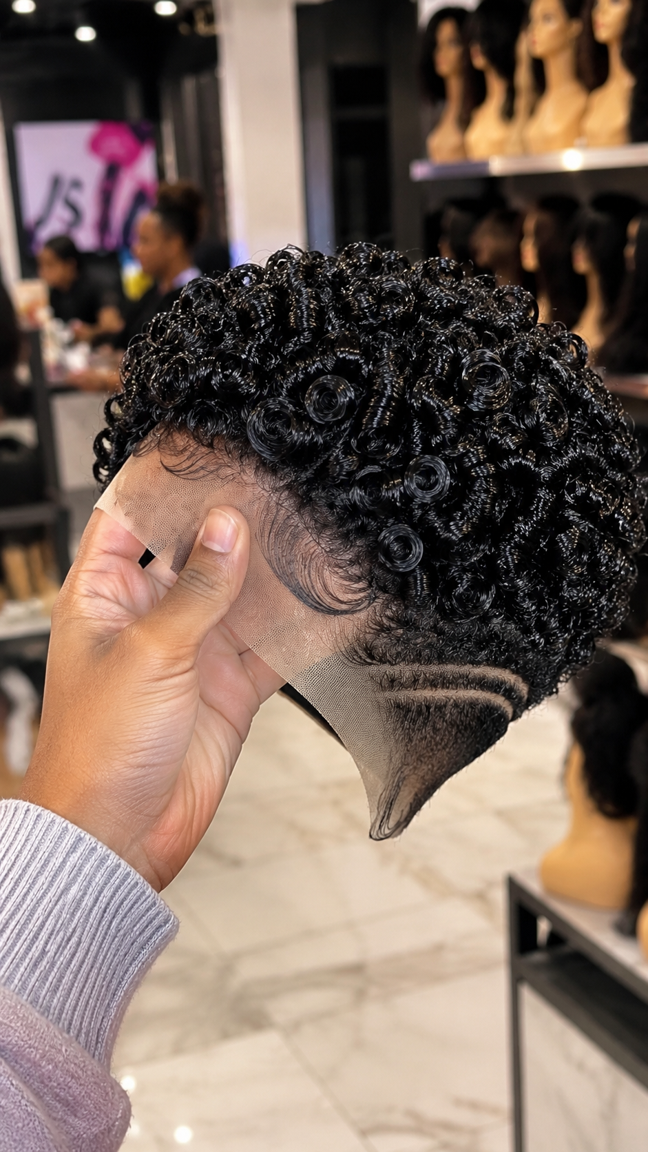 Dual Razor Channels Separate An Obsidian Ringlet Crown From A Graduated Shadow Fade #bwih Dual Razor Channels Separate An Obsidian Ringlet Crown From A Graduated Shadow Fade #bwih