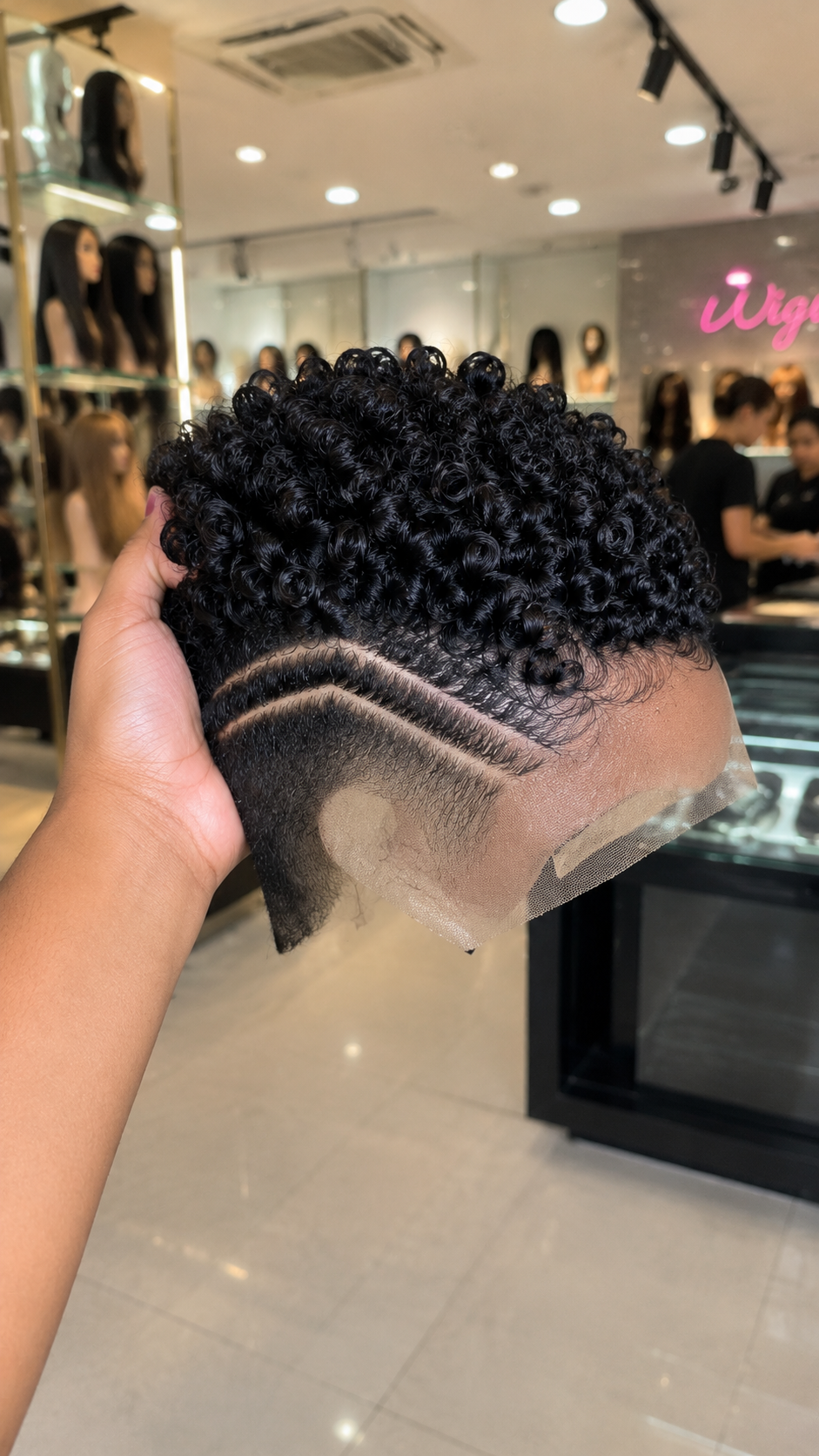 Precision Razor Art: Jet Black Finger Coil Pixie Wig With Dual Inset Arch Stripes And Raw HD Frontal #brh