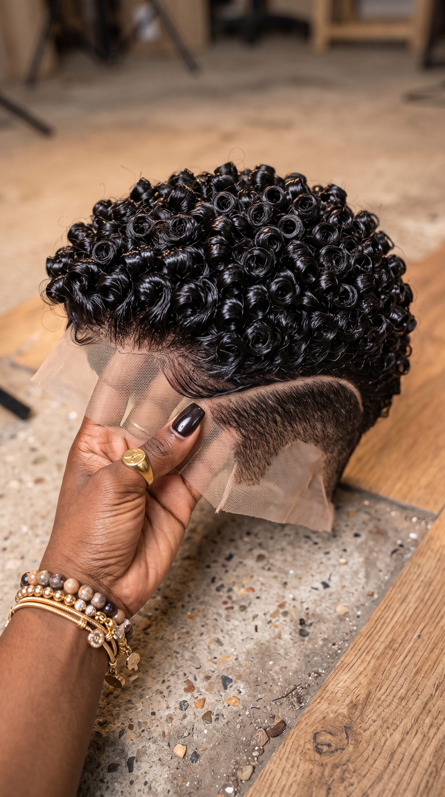 The Complete Guide To Styling A Jet Black Rosette Pin-Curl Pixie Wig With An Inset Temple Arch And Raw HD Lace #haircutsforwomenn