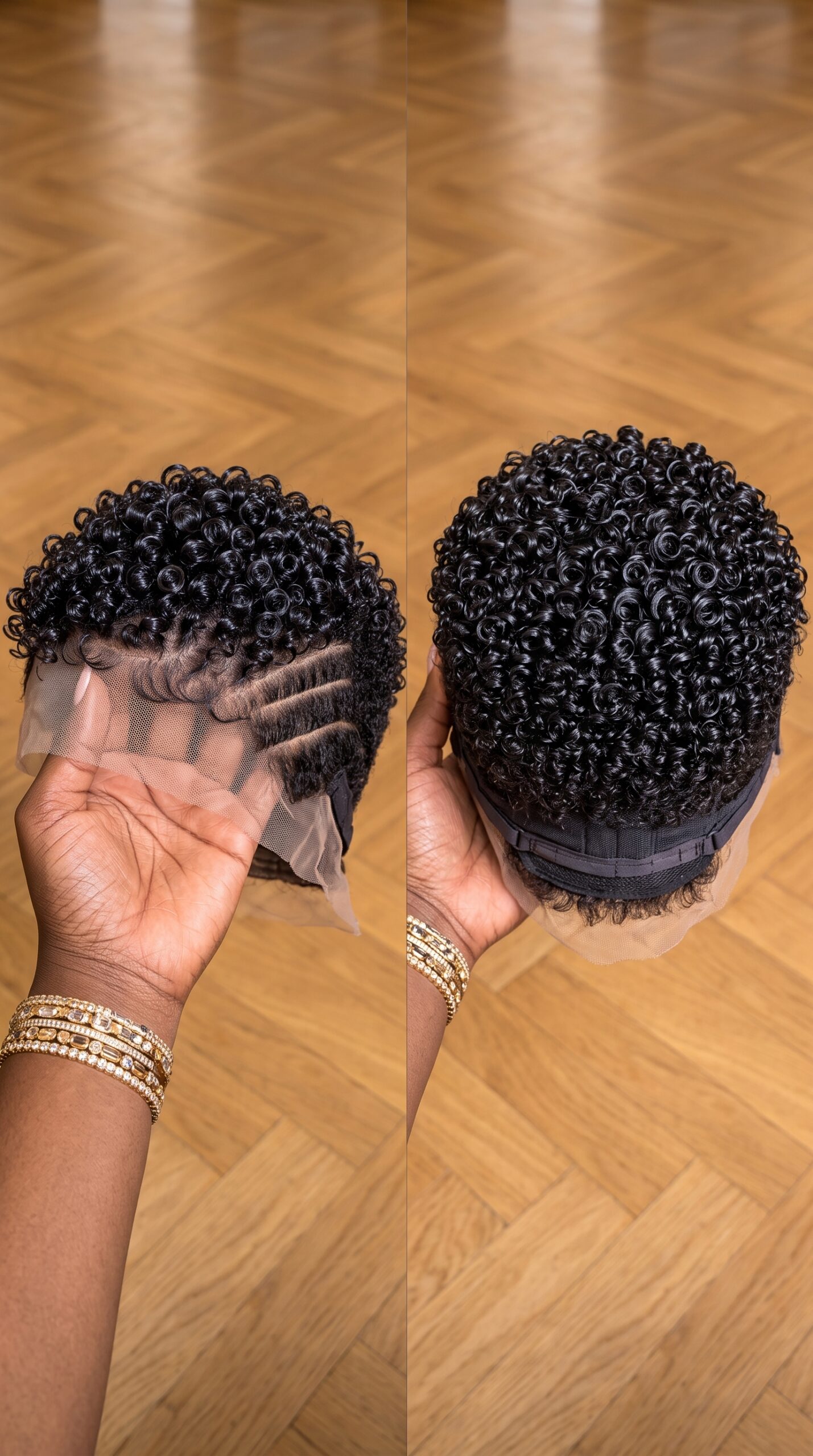 Full Construction Breakdown Of A Jet Black Ringlet Pixie Wig With Quad Barber Stripes And Dual-Band Glueless Cap #HaircutStyleIdeas