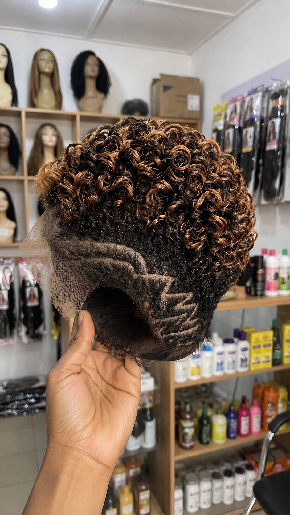 Caramel Honey Frosted Ringlets: Inside-Out Cap Construction & Wave Molding #AfricanTrendyFashionSC Caramel Honey Frosted Ringlets: Inside-Out Cap Construction & Wave Molding #AfricanTrendyFashionSC