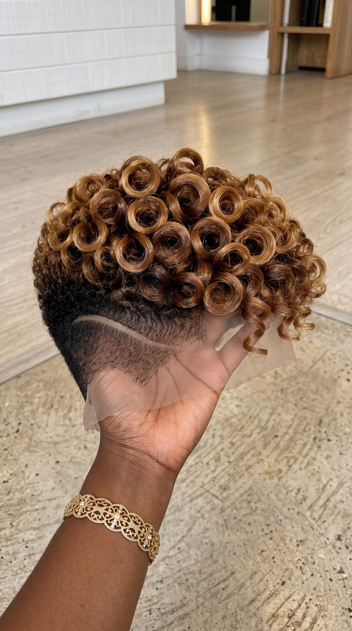 Nobody Notices The Dark Root First, But It Is Doing The Most Work On This Honey Curl Pixie #aft