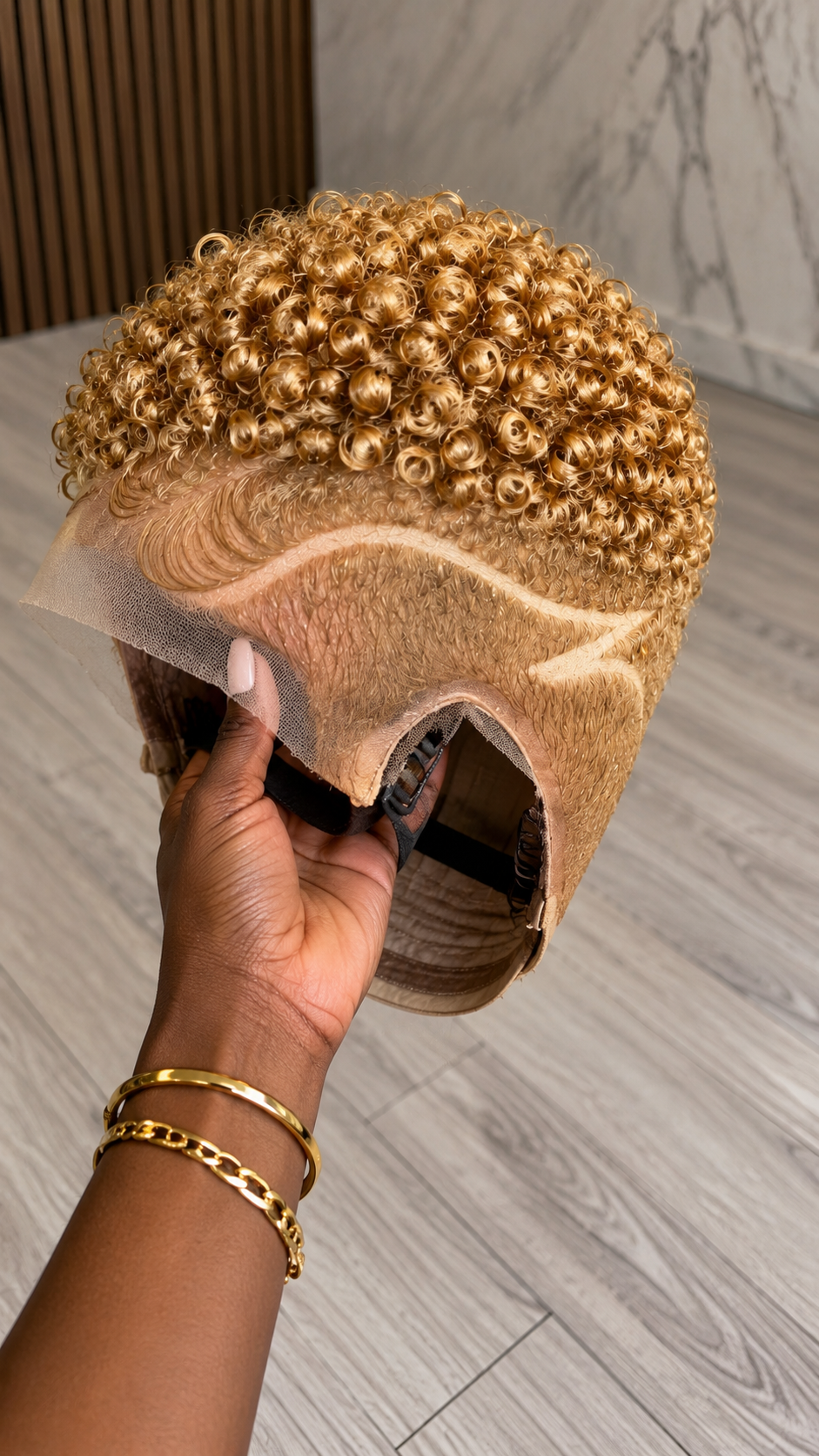 Why The Same Blonde Color Can Look Different On The Curls And Short Sides Of A Pixie Wig #StayGlamHairstyleh