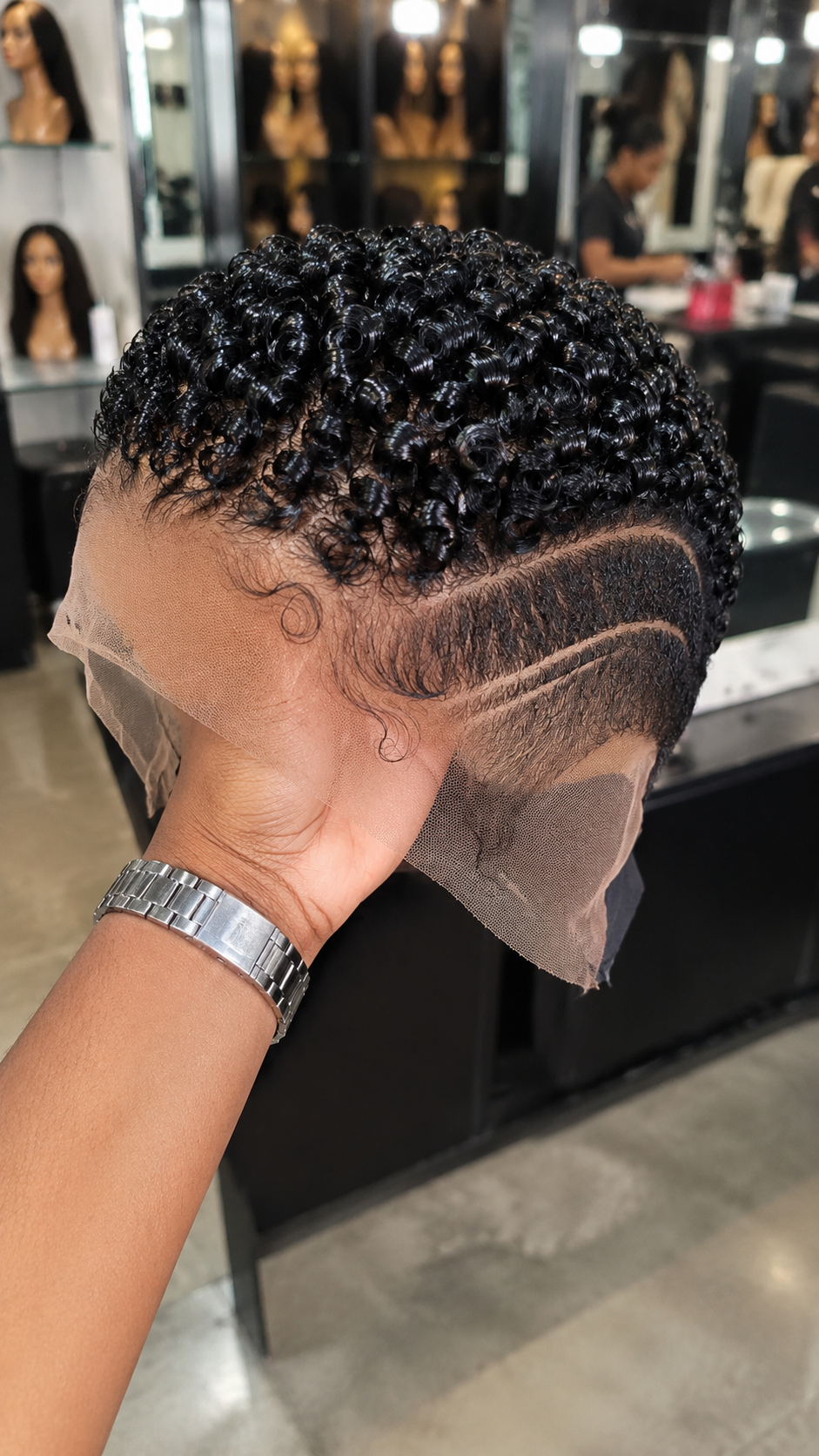 The Curvature Of A Low-Temple Razor Arch Decides How A Finger Coil Pixie Wig Hugs The Ear #fah