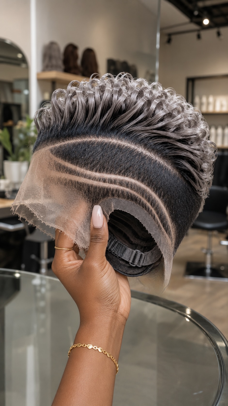 How Much Should The Curly Crown Overhang The Short Side Of A Pixie Wig? #stayglamsc