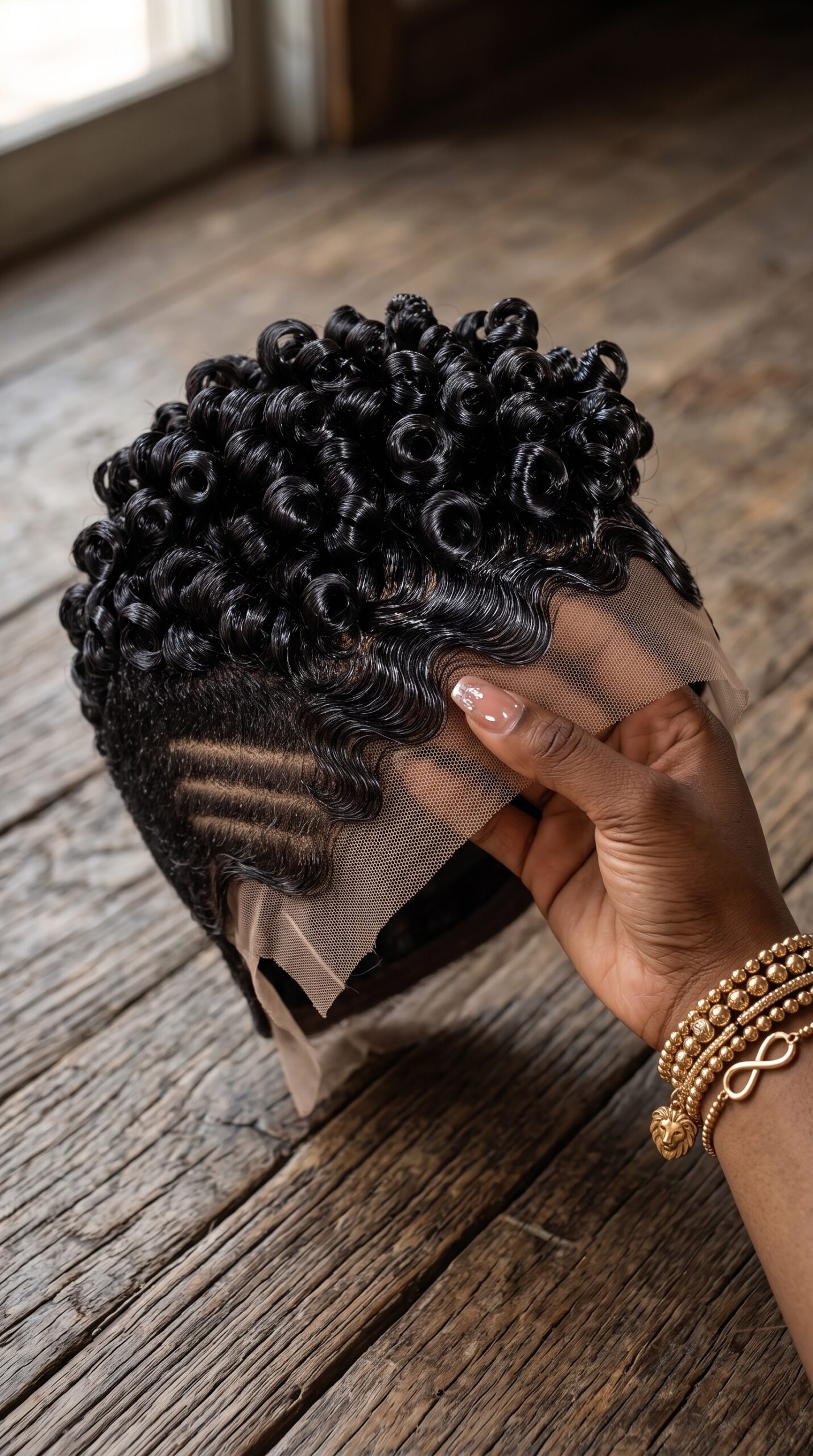How Wide Should The Finger-Wave Border Be On A Curly Pixie Wig? #braidsforwomenp