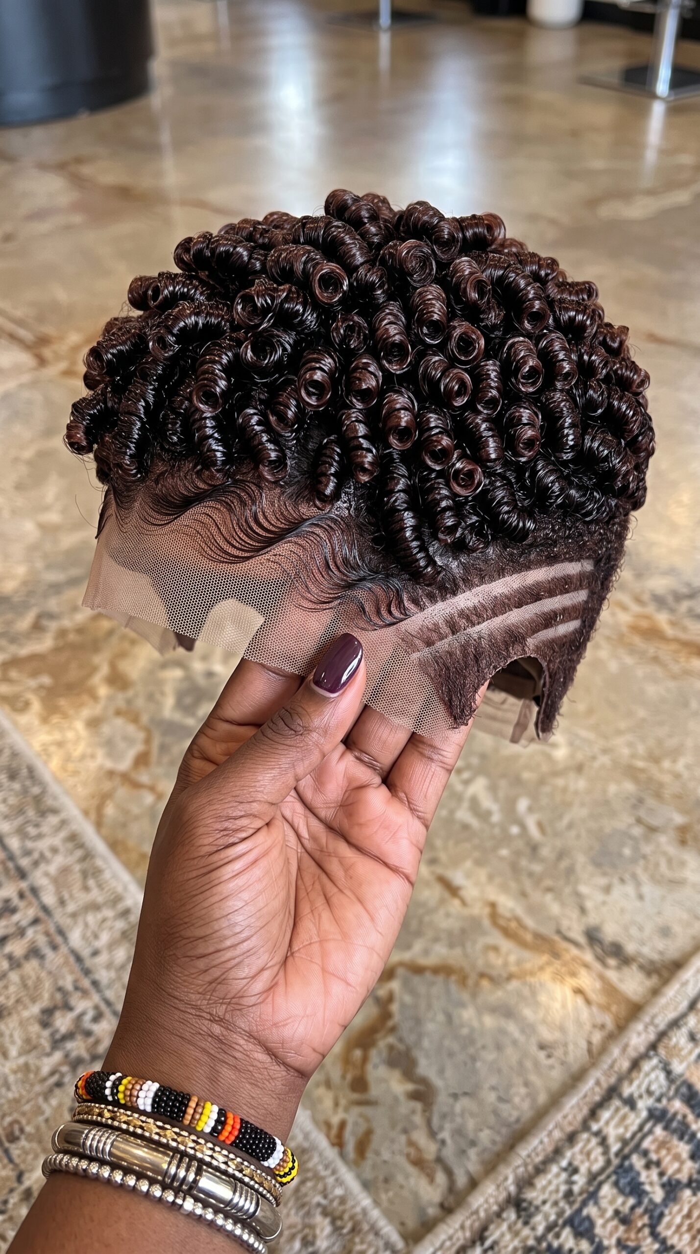 These Ringlets Look Bigger Because They Project Away From The Cap, Not Because The Wig Has More Hair #BraidsforWomenSC