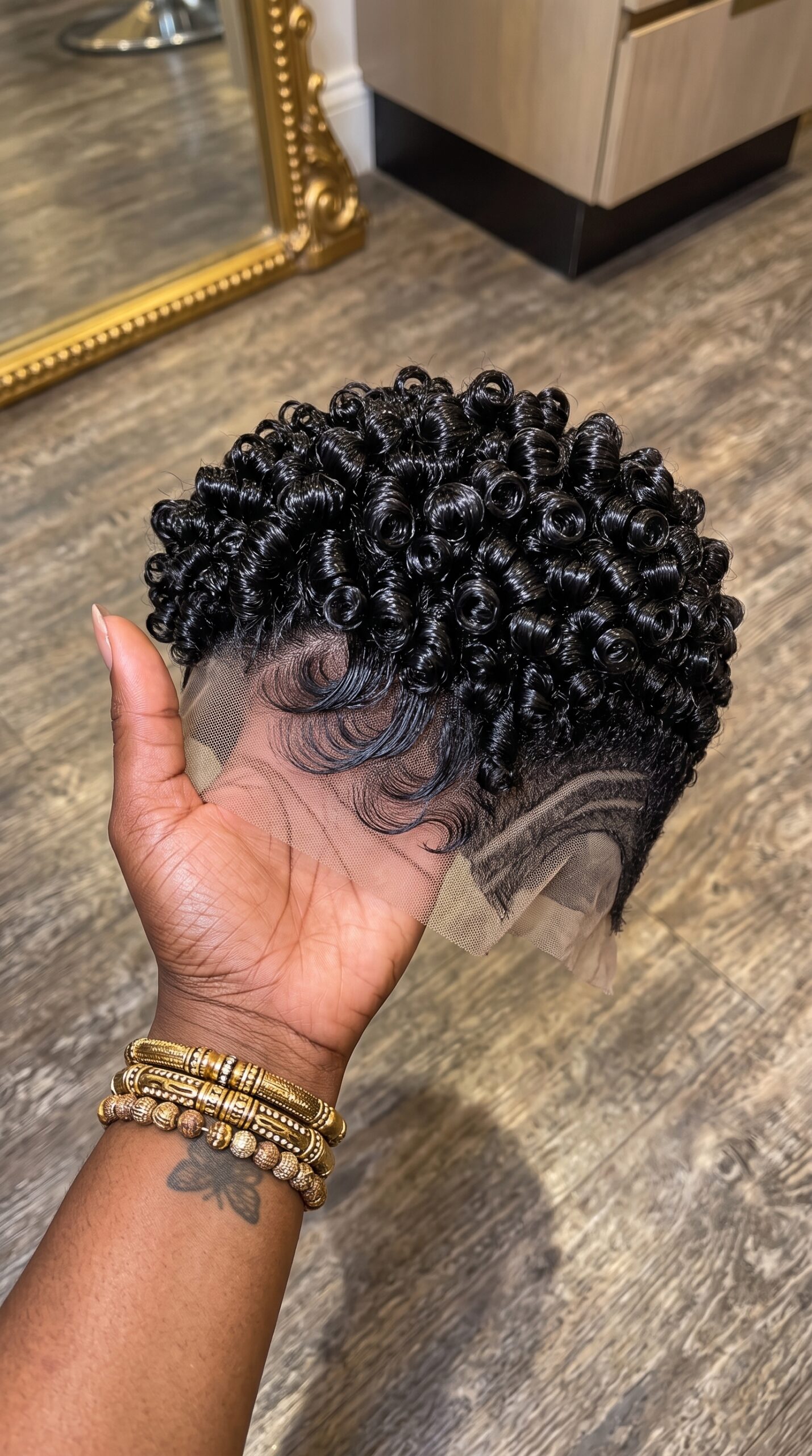 Where To Buy This Wet-Look Ringlet Pixie Wig With Razor Carved Fade #bwi