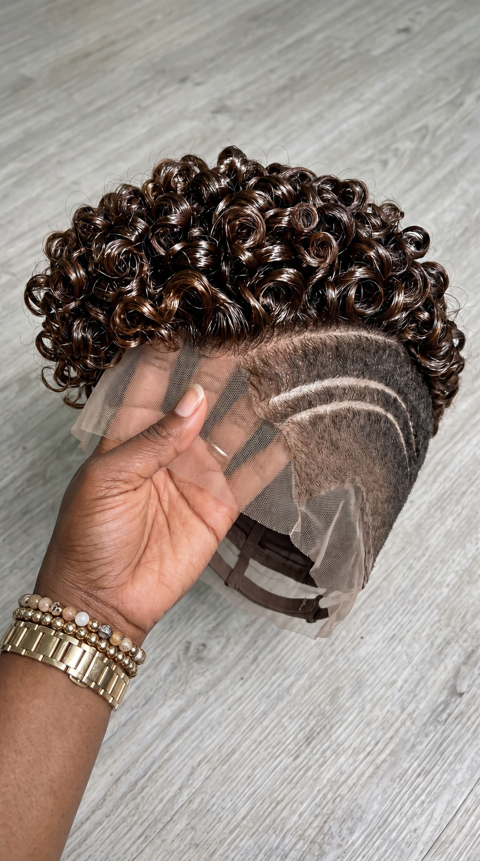 Dual Curved Razor Channels Anchor A Hand-Ventilated Temple Fade On A Chocolate Ringlet Pixie Wig #ExquisiteFashionTrends Dual Curved Razor Channels Anchor A Hand-Ventilated Temple Fade On A Chocolate Ringlet Pixie Wig #ExquisiteFashionTrends