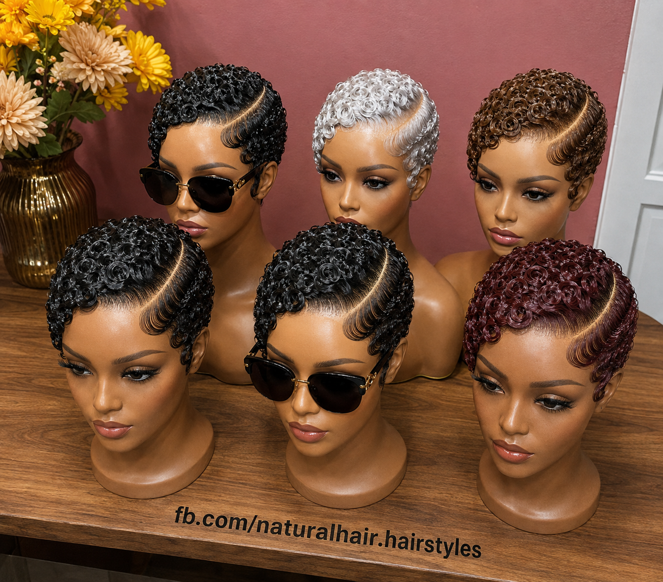 A Deep Hard-Part Seam Balances Fluid Finger Waves And Molded Rosettes Across Six Pixie Colorways #naturalhair.hairstyles A Deep Hard-Part Seam Balances Fluid Finger Waves And Molded Rosettes Across Six Pixie Colorways #naturalhair.hairstyles