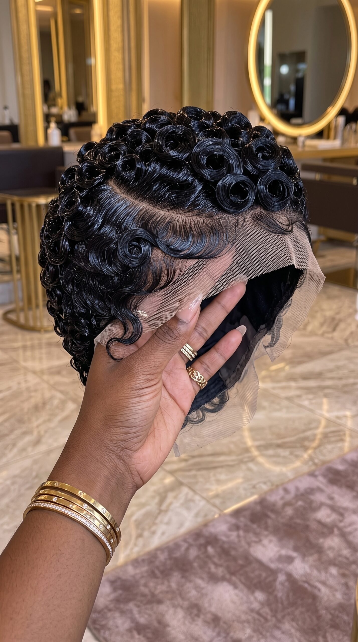 A Deep Diagonal Hard Part Sets Structural Division Across A Solid Obsidian Rosette Pixie Wig #haircutsforwomenn