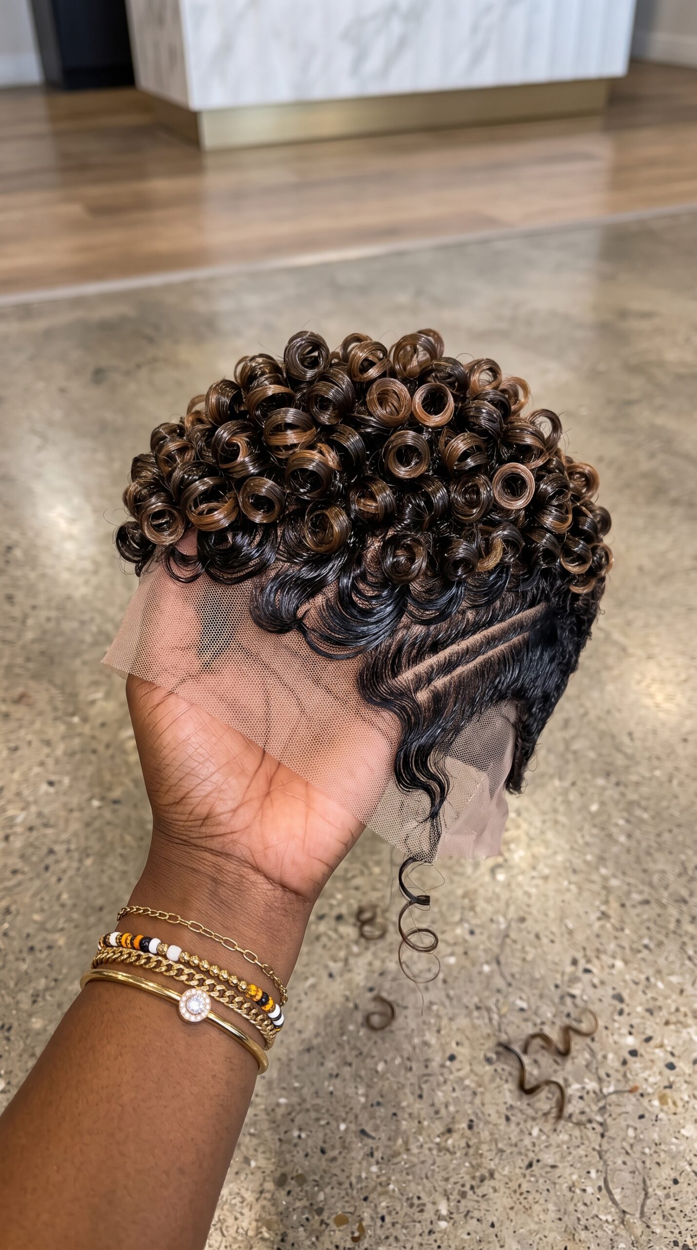 Honey-Caramel Ringlet Highlights Transform The Dimension Of A Carved Pixie Unit #AfricanTrendyFashionSC