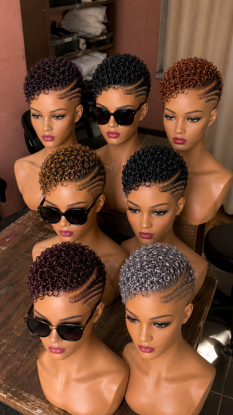 A Seven-Tone Collection Proves How Multi-Track Fade Carving Adapts Across Ringlet Pixie Wigs #StylistStudioMSC A Seven-Tone Collection Proves How Multi-Track Fade Carving Adapts Across Ringlet Pixie Wigs #StylistStudioMSC
