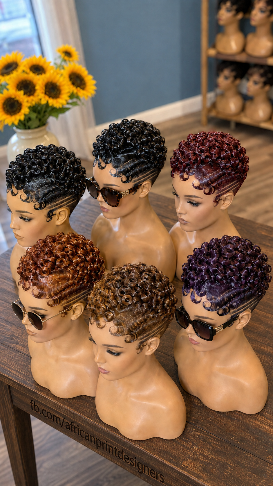 A Six-Shade Display Proves How Multi-Track Fade Carving Adapts Across Ringlet Pixie Wigs #africanprintdesigners