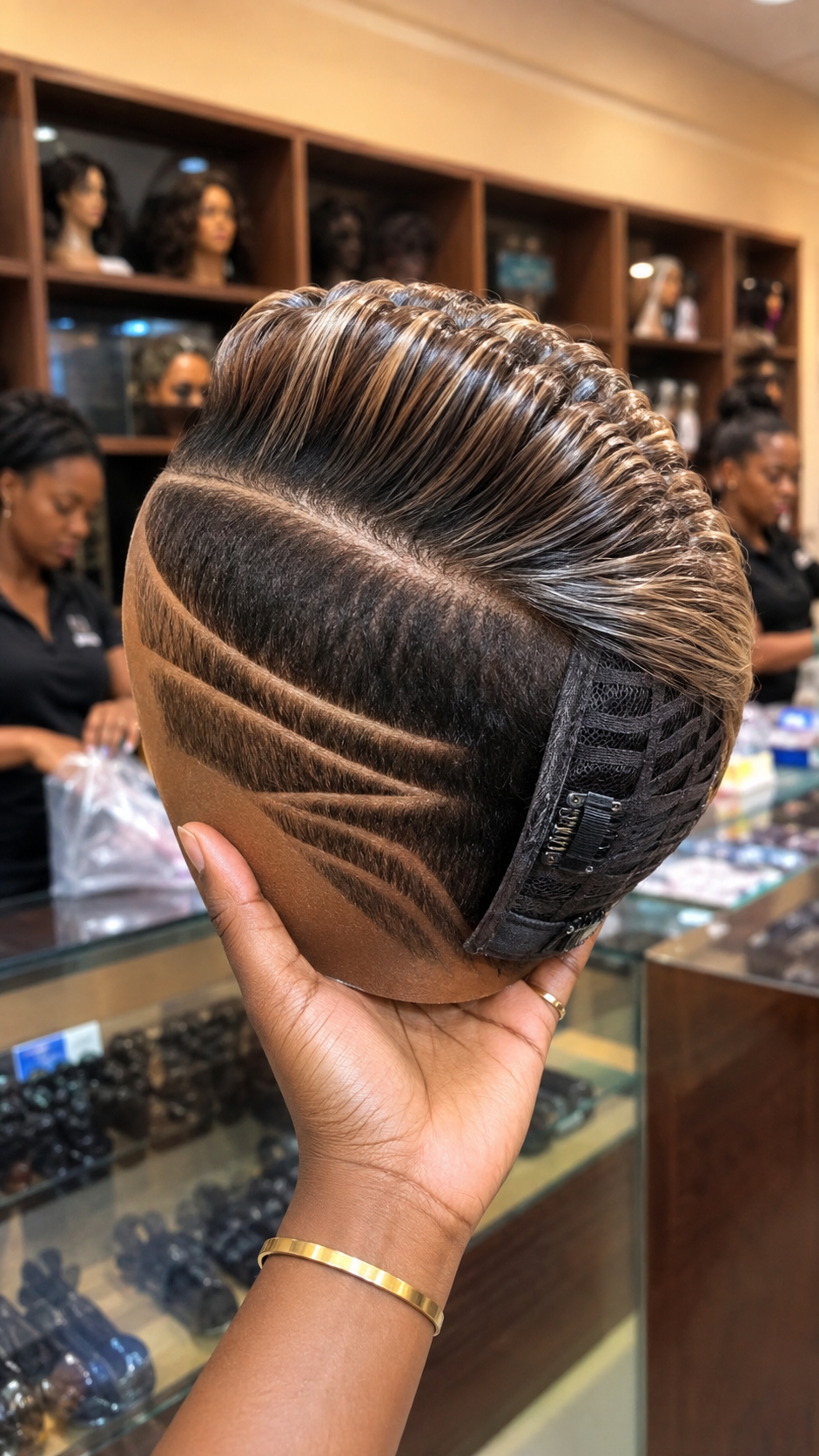 Geometric Razor Engraving And Wheat-Blonde Ridges Anchor An Architectural Undercut Pixie Wig #haircutsforwomensh Geometric Razor Engraving And Wheat-Blonde Ridges Anchor An Architectural Undercut Pixie Wig #haircutsforwomensh
