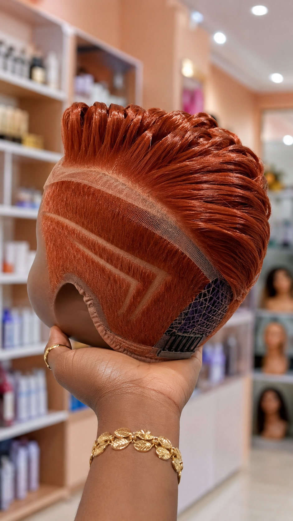 Monochromatic Vibrant Ginger Copper Toning Highlights An Architectural Carved Pompadour Pixie Wig #hairstyleandfashionSCh Monochromatic Vibrant Ginger Copper Toning Highlights An Architectural Carved Pompadour Pixie Wig #hairstyleandfashionSCh