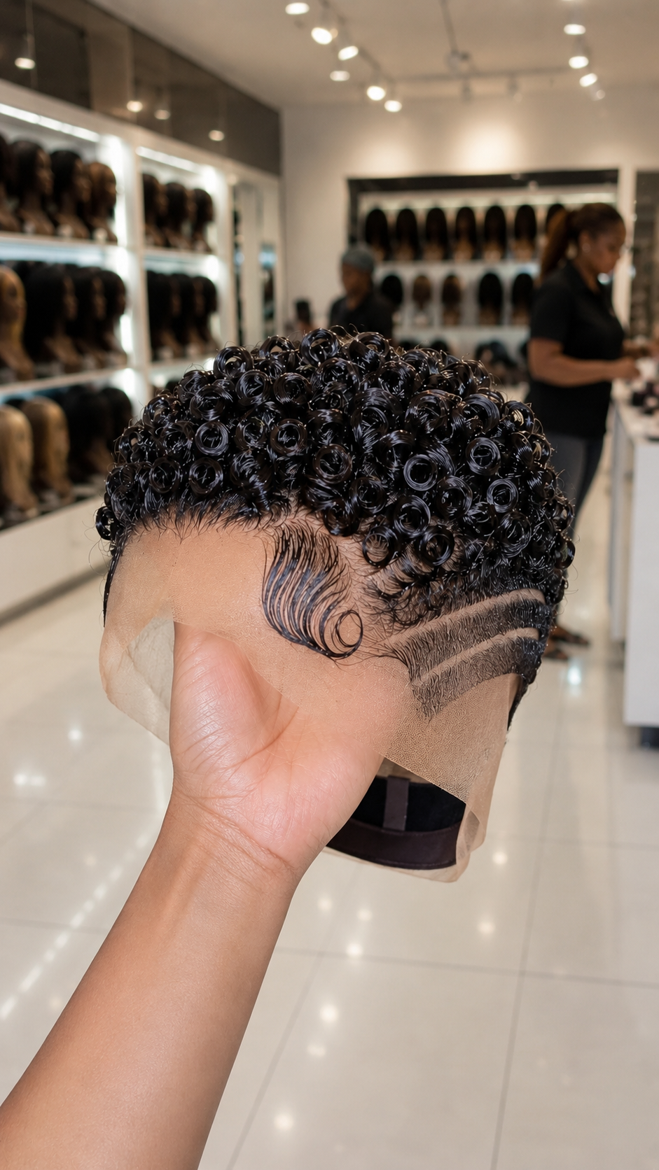 Dual Sweeping Razor Channels Anchor A Wet-Look Obsidian Rosette Pixie Wig Over A Precision Shadow Fade #brh Dual Sweeping Razor Channels Anchor A Wet-Look Obsidian Rosette Pixie Wig Over A Precision Shadow Fade #brh