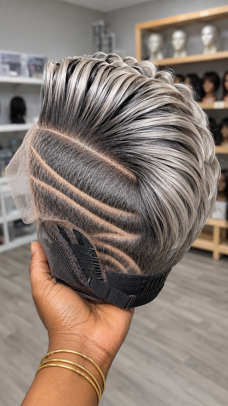 Never Buy A Silver-Streak Pompadour Pixie Wig Without Checking The Root Depth Behind The Lift #AfricanTrendyFashionSCh