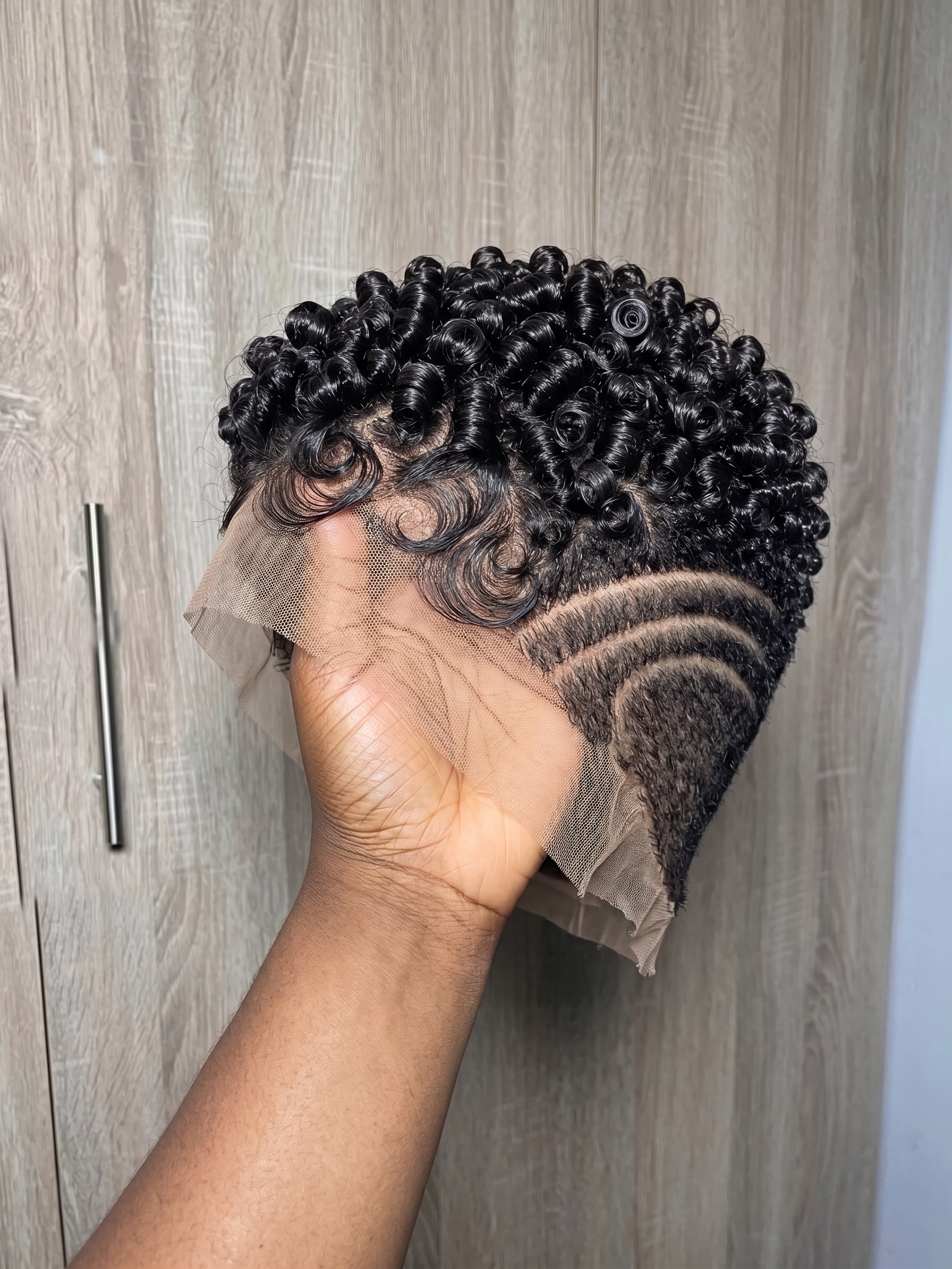 Concentric Curved Razor Tracks Test Temple Ventilation Balance Across A Pixie Wig #FashionLifestyleSC