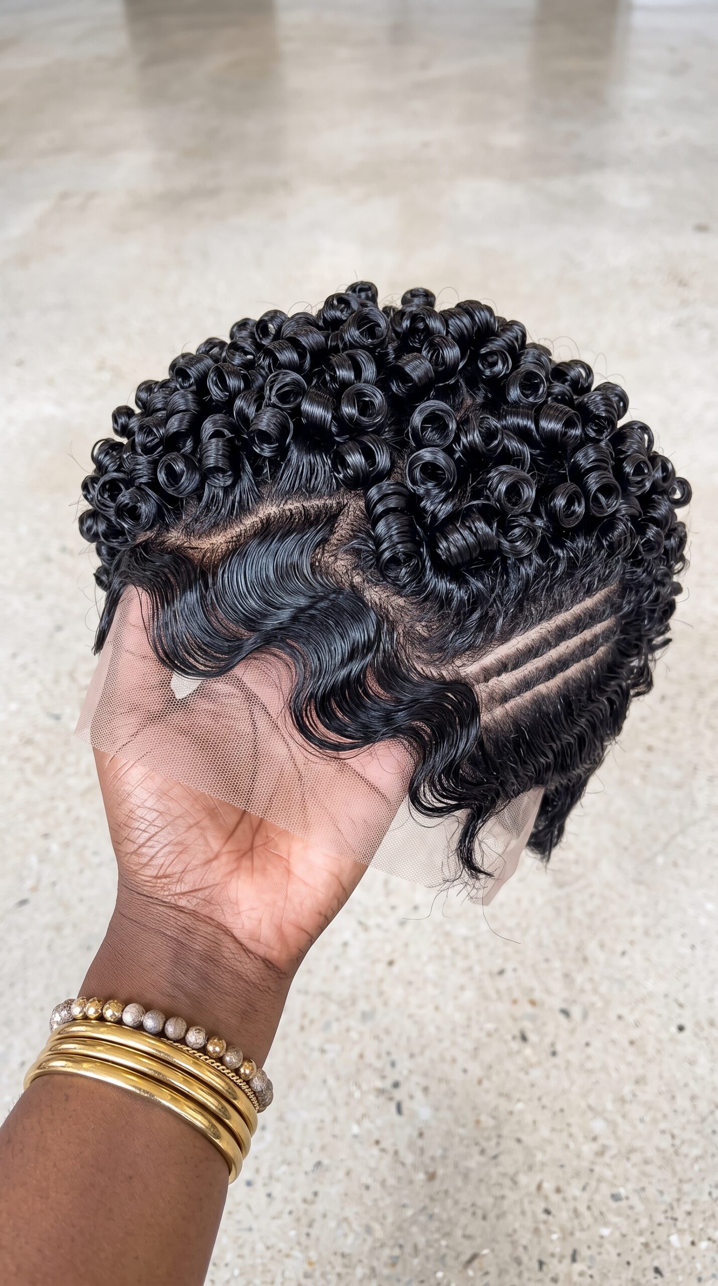 A Deep S-Wave Finger Mold Extends The Forehead Perimeter On A Carved Pixie Wig #realfashionsc