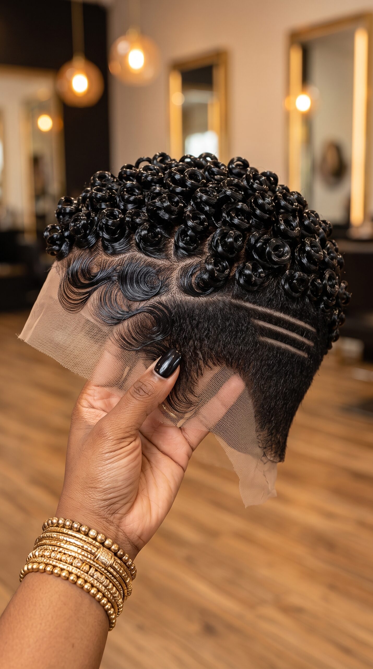 Triple Parallel Razor Tracks Anchor A Concentric Rosette Pin Curl Pixie Wig #BeautyCreatorSC Triple Parallel Razor Tracks Anchor A Concentric Rosette Pin Curl Pixie Wig #BeautyCreatorSC