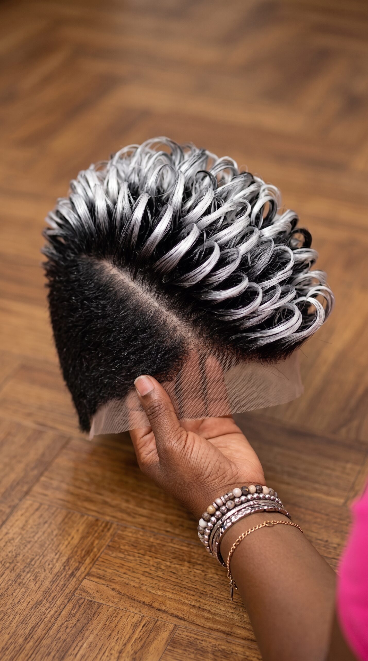 Two Opposing Textures On A Silver-Streaked Pixie Wig Demand Separate Styling Rules #Fashion.Lifestyle.Trends